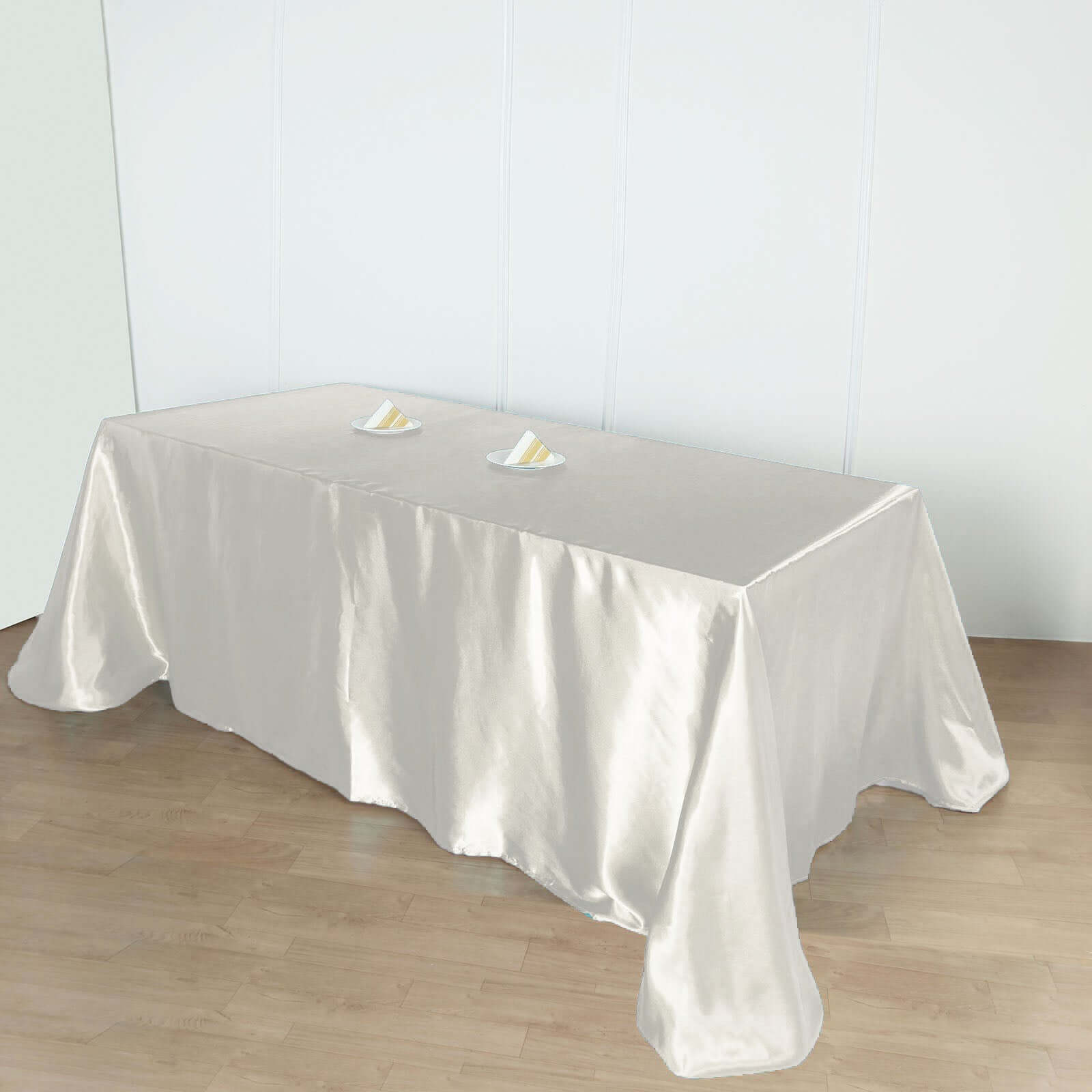 Ivory Seamless Satin Rectangular 90x156 Tablecloth for Various Events