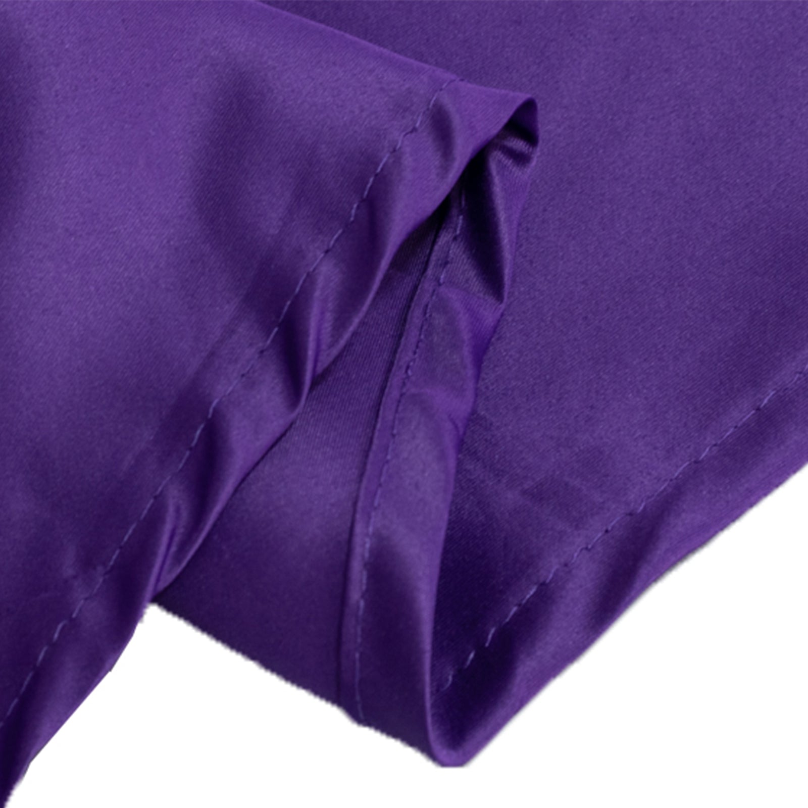 Hot Deal! Purple Lamour Satin 120" Round Seamless Tablecloth with Soft Sheen