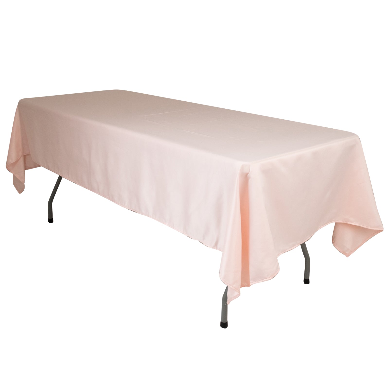 Blush Lamour Satin Rectangle Tablecloth 60x102 - Durable & Soft for Events