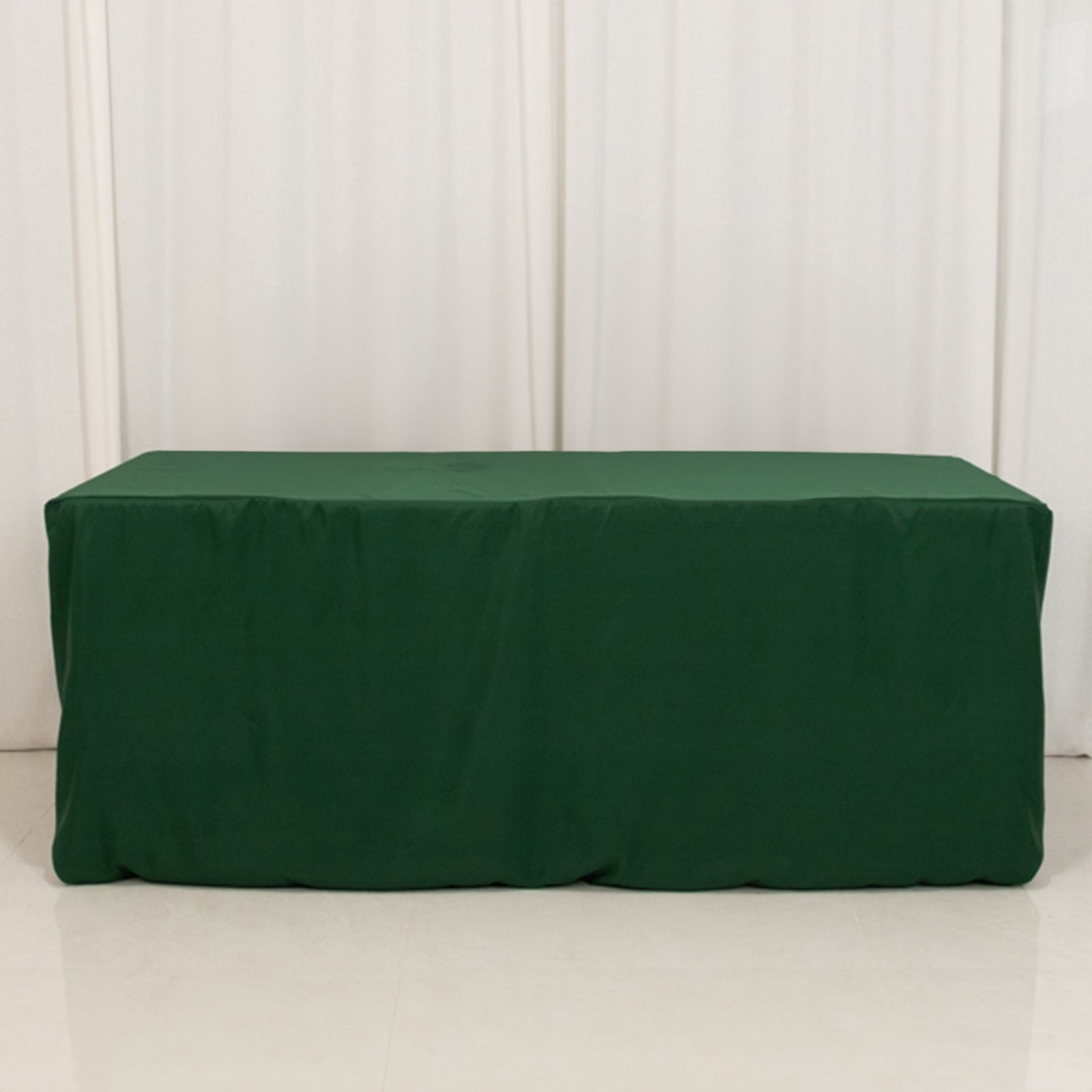 Amazing Durable Fitted Polyester Tablecloth in Hunter Emerald Green for 6FT Rectangular Tables