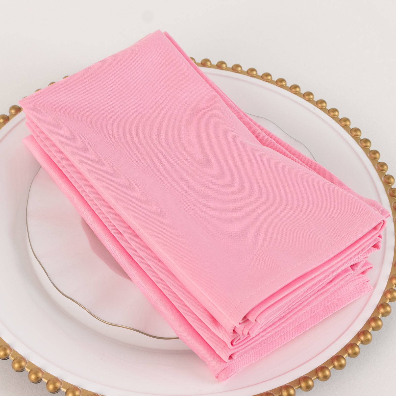 5-Piece Set of Premium Pink 20x20 Scuba Dinner Napkins - Durable and Reusable