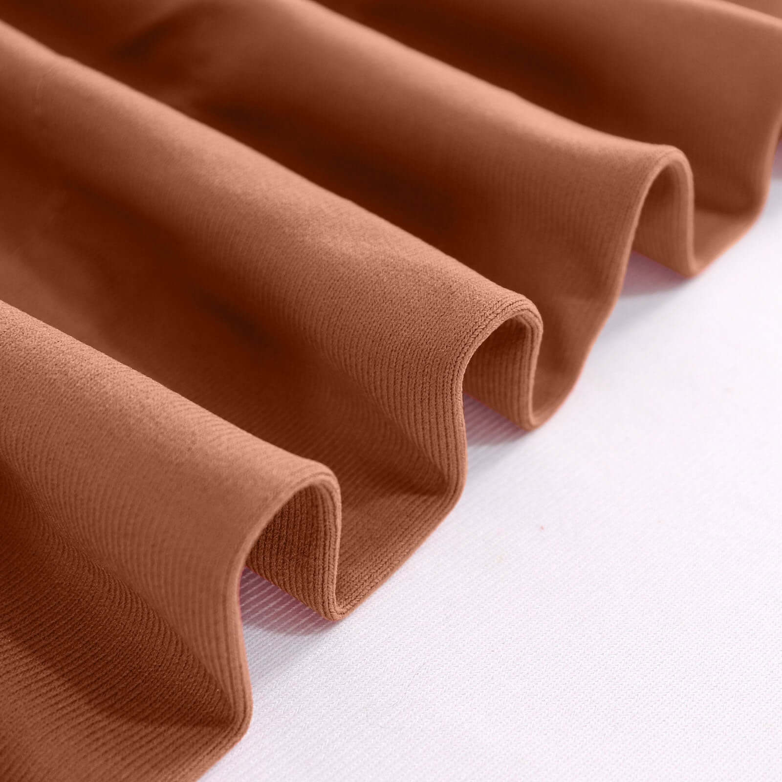 2-Pack Terracotta (Rust) Scuba Polyester Event Curtains - 10ftx10ft, Durable Flame Resistant, Wrinkle-Free