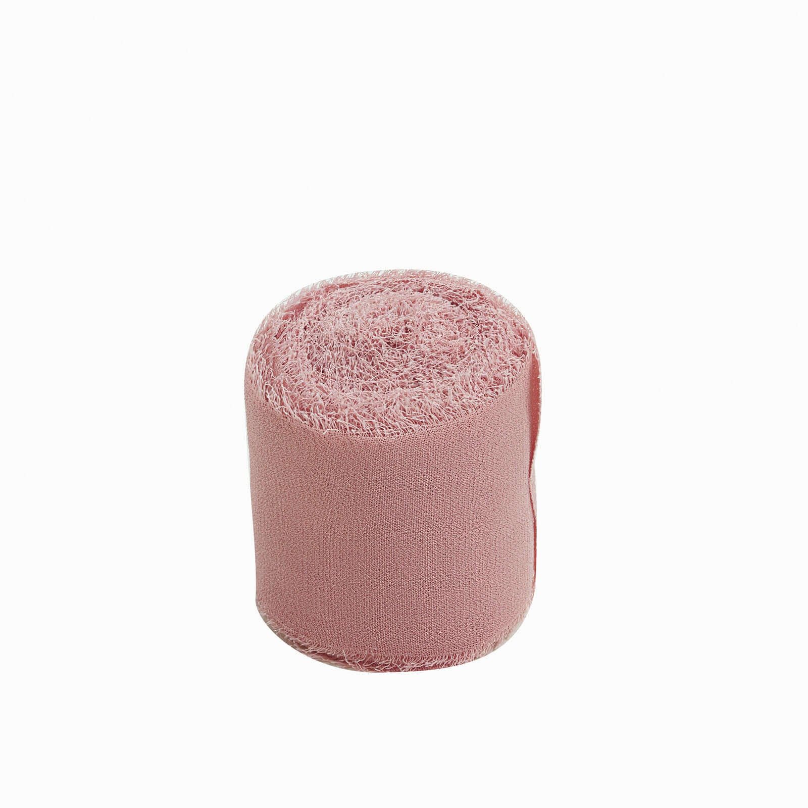 2-Pack 6yd Dusty Rose Silk-Like Chiffon Linen Ribbon Rolls - Ideal for Bouquets & Gift Wrapping