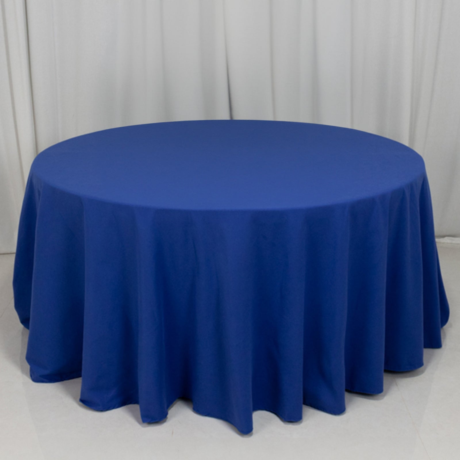 Exclusive Royal Blue 120" Cotton Blend Seamless Wrinkle-Resistant Round Tablecloth