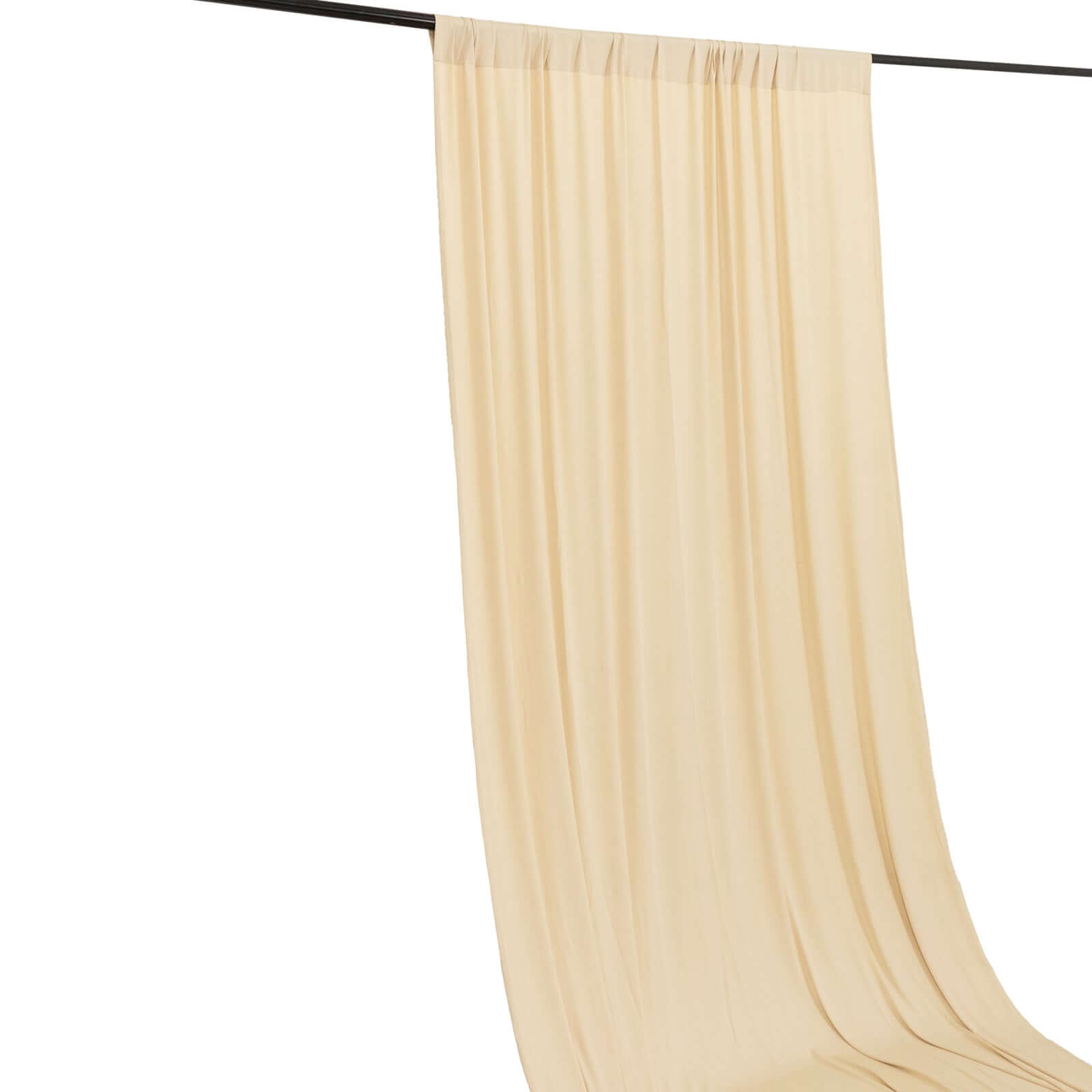 Hot Deal! 5ft x 16ft Beige Wrinkle-Free 4-Way Stretch Spandex Event Backdrop Drapes with Rod Pockets