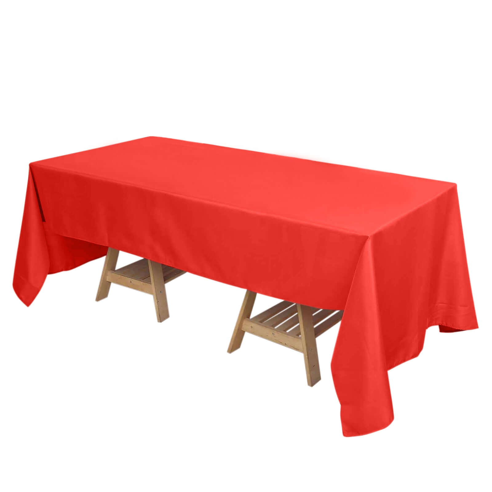 Red Polyester Rectangle Tablecloth 72x120 - Durable, Stylish, and Stain - Resistant Table Cover