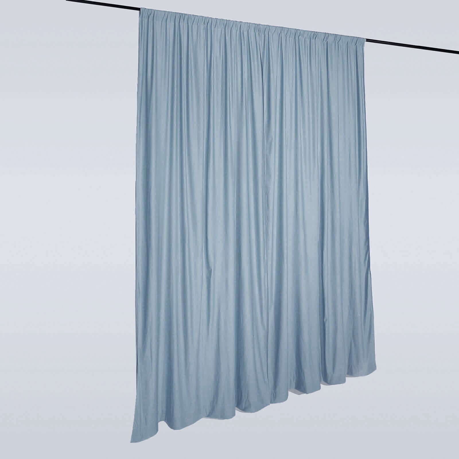 2-Pack 10ftx10ft Dusty Blue Scuba Polyester Wrinkle-Free Flame-Resistant Event Curtain Drapes