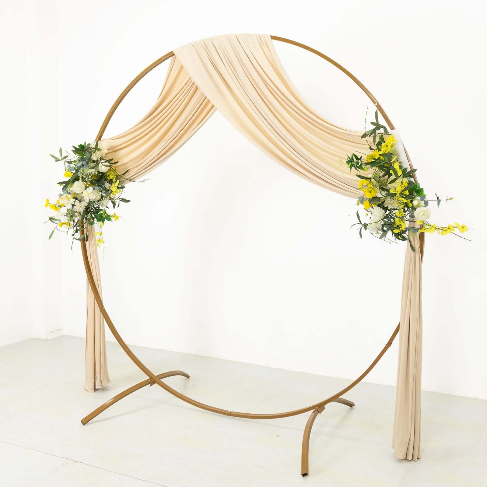 Hot Deal! Beige 5ftx18ft 4-Way Stretch Wrinkle-Free Spandex Event Curtain with Rod Pockets