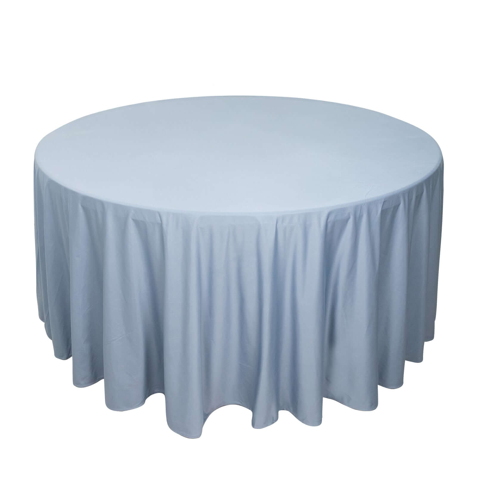 Exclusive Dusty Blue 120' Scuba Round Tablecloth - Wrinkle & Stain Free
