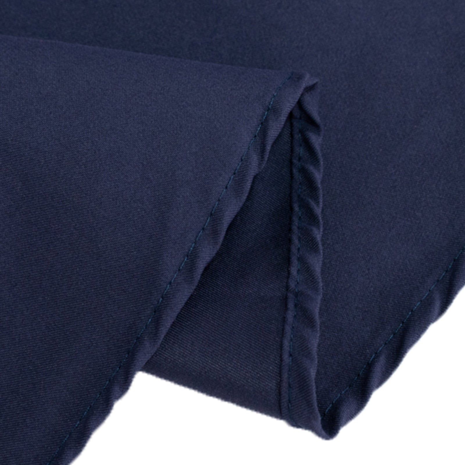 Wrinkle-Resistant Navy Blue 90" Cotton Blend Round Tablecloth