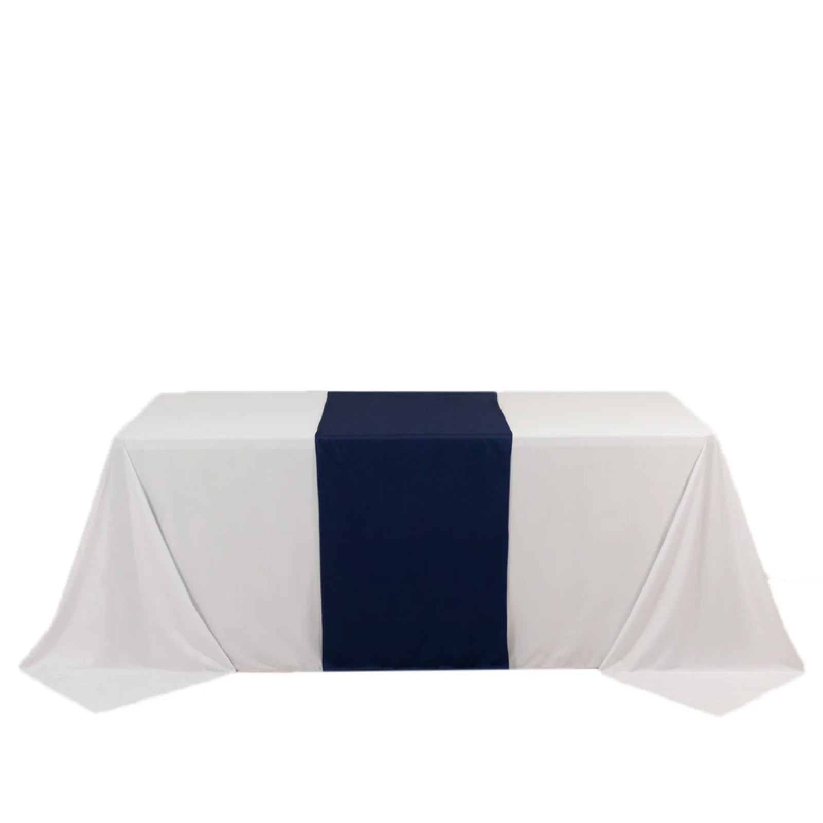 Navy Blue Wrinkle-Free Premium Scuba Polyester Table Runner 24x72 Wide