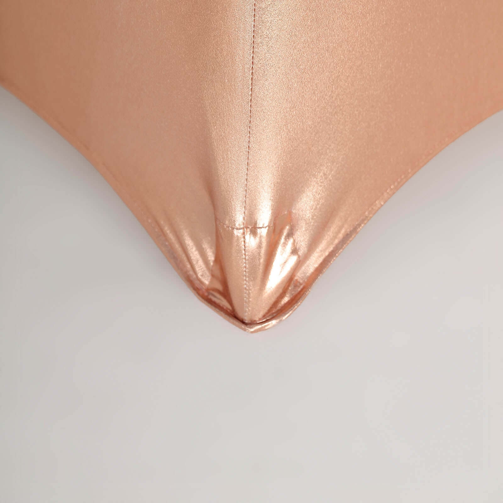 Exclusive Blush Metallic Spandex Stretch Cocktail Table Cover - 30" - 32" Diameter, Water-Resistant