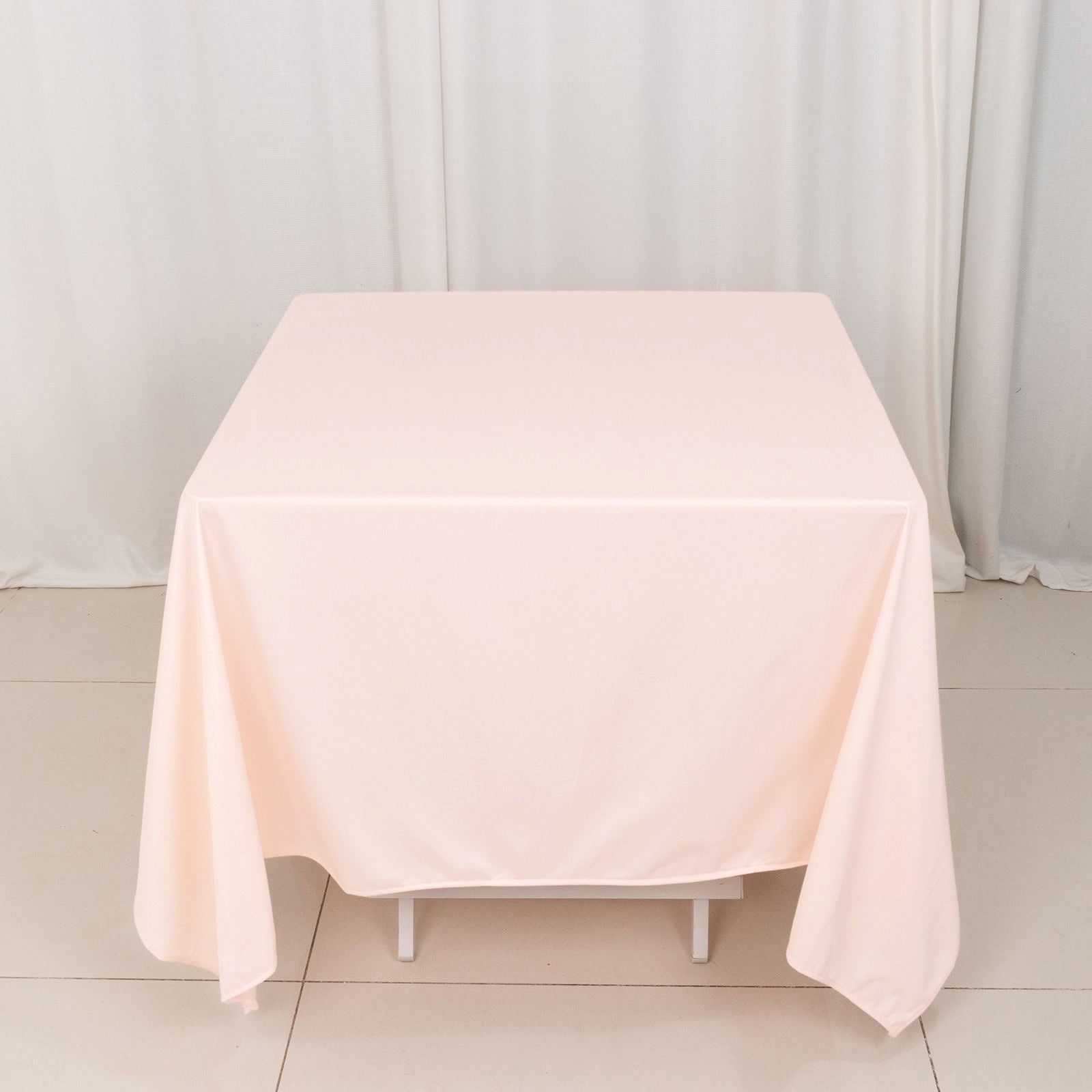 Premium Blush 70x70 Wrinkle-Free & Stain-Resistant Scuba Square Tablecloth