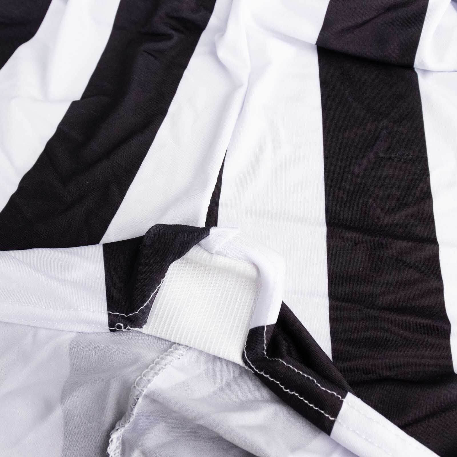 Black/White Striped Spandex 32-Inch Fitted Stretch Cocktail Table Cover - Low-Maintenance