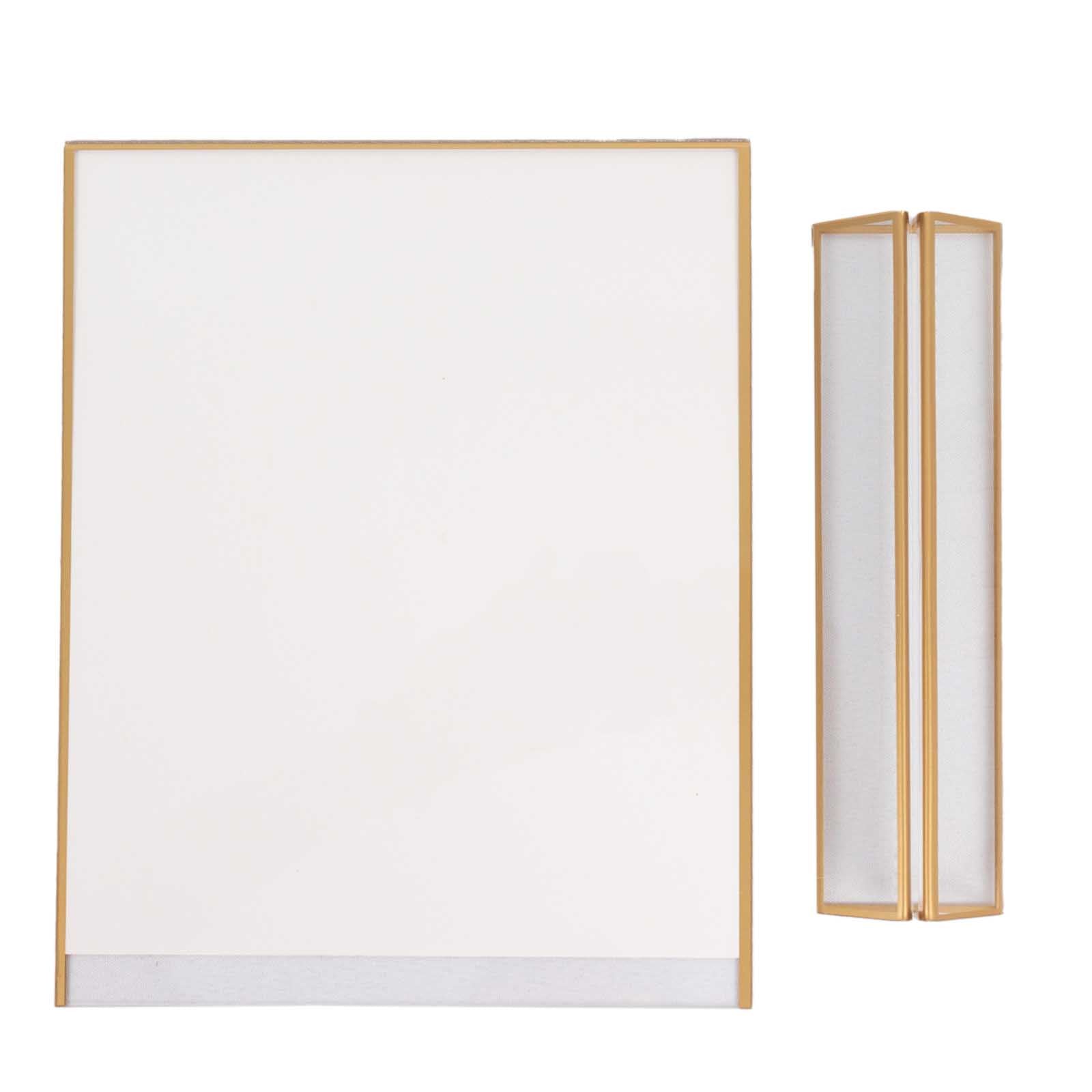 6-Pack Gold Acrylic Rectangular Sign Holders: Double-Sided Clear Display with White Cardboard, Ideal for Banquets 9x11