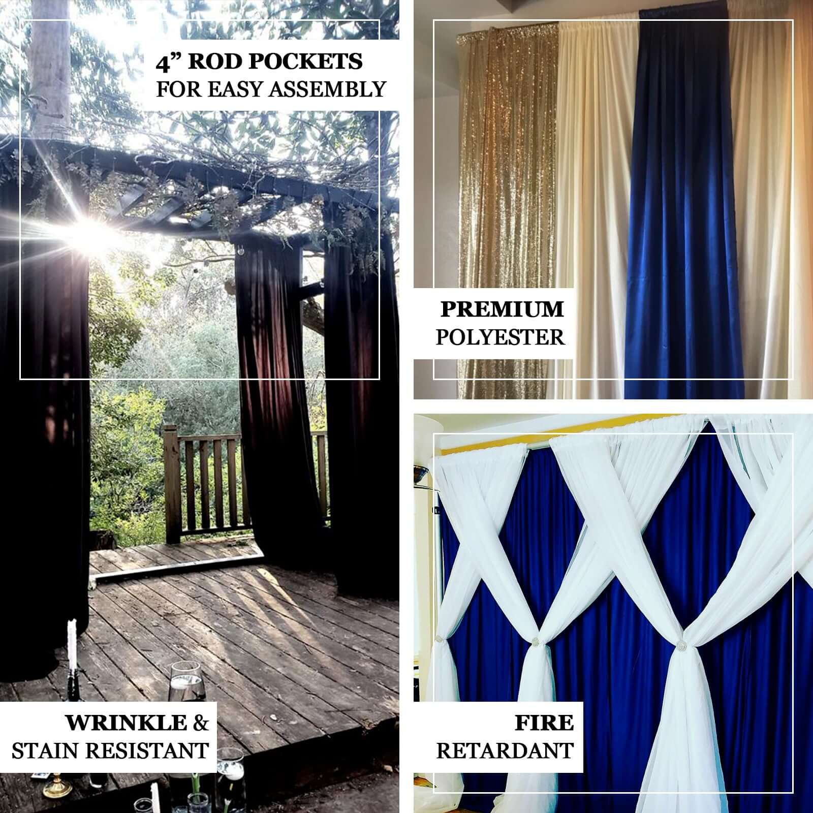 Hot Deal! 2 Pack Pink 10ftx10ft Scuba Polyester Flame - Resistant Wrinkle - Free Event Curtain Drapes with Rod Pockets