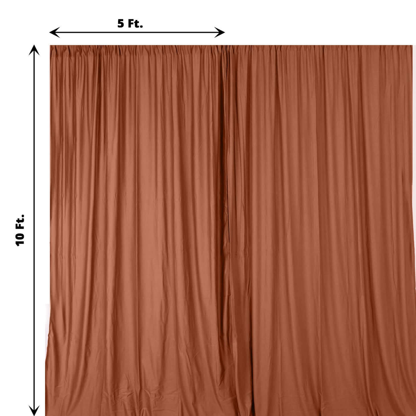 2-Pack Terracotta (Rust) Scuba Polyester Event Curtains - 10ftx10ft, Durable Flame Resistant, Wrinkle-Free