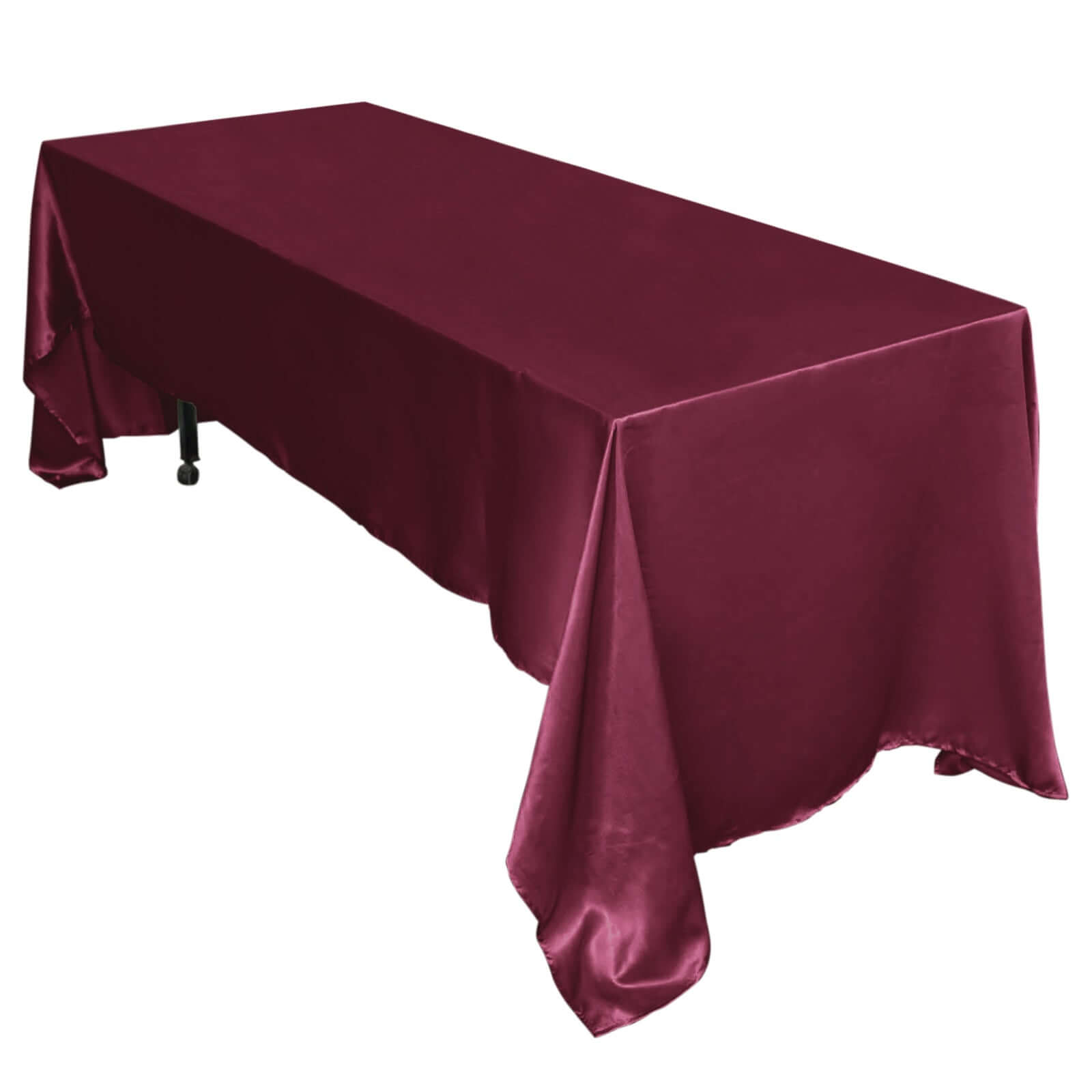 Hot! Burgundy Satin 60x126 Rectangular Tablecloth - Smooth & Lustrous