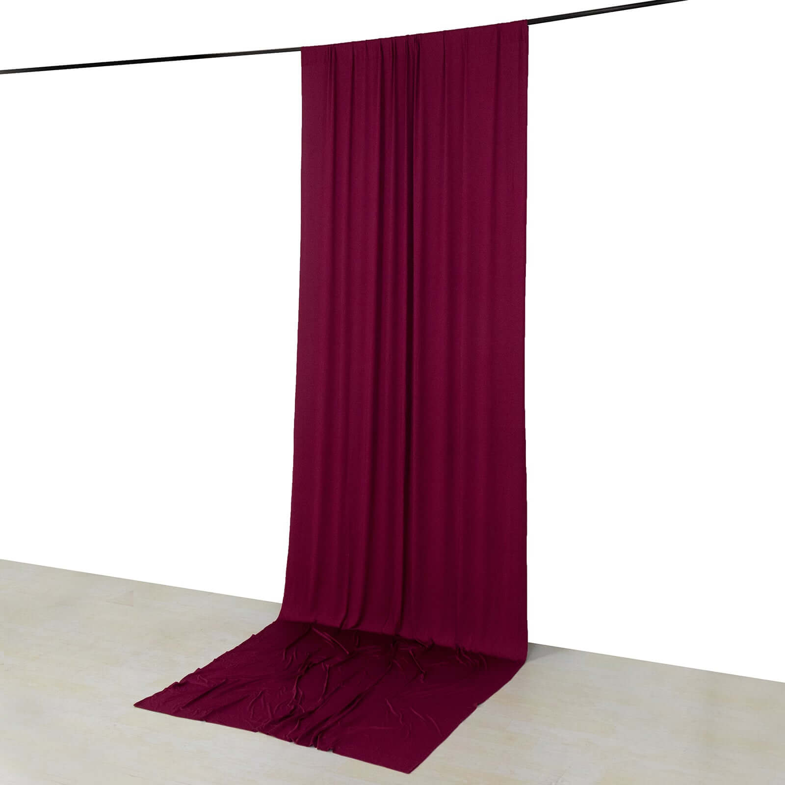 Premium Burgundy 4-Way Stretch Spandex Event Curtain Drapes - Wrinkle-Free Backdrop Panel, 5ft x 14ft