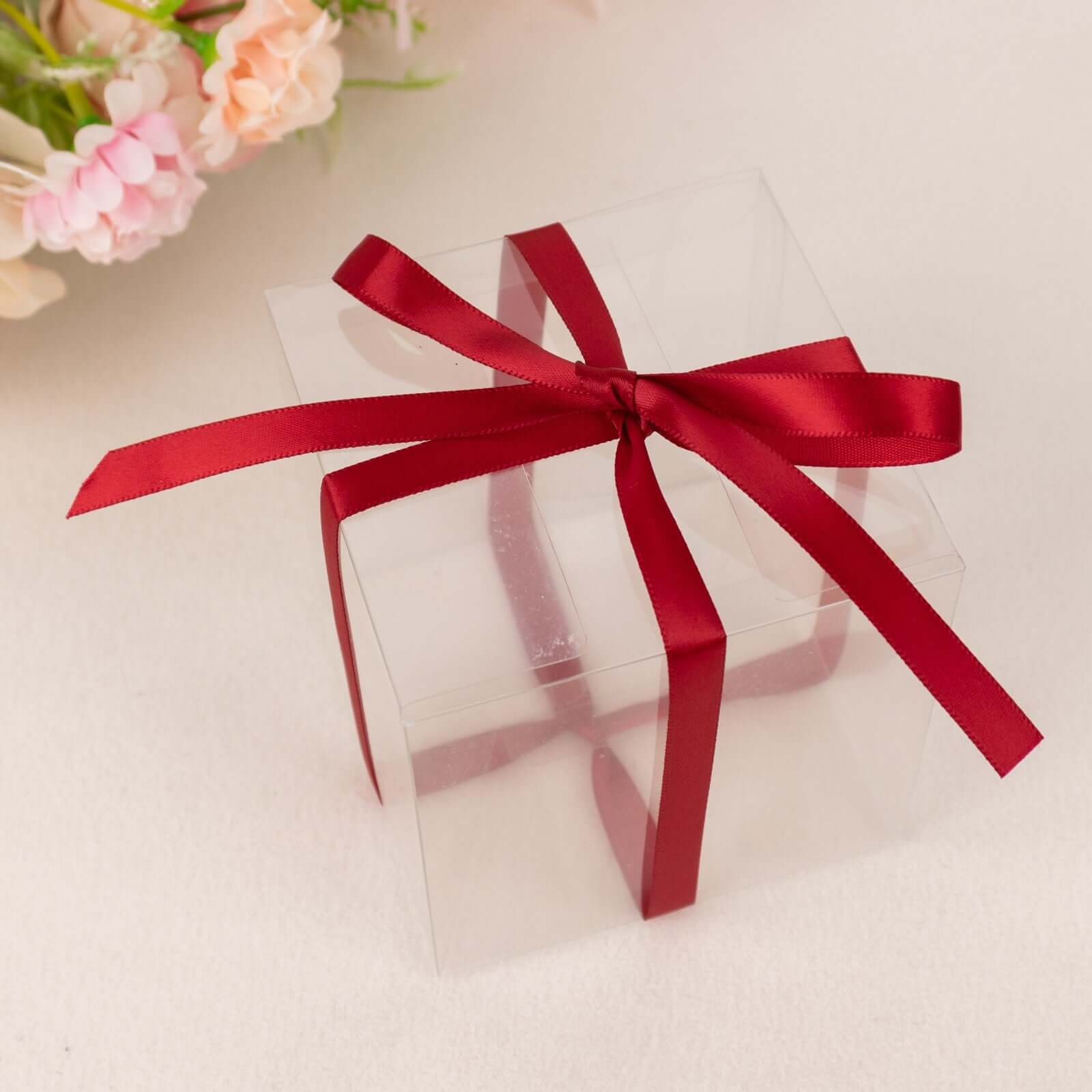 Hot Sale! 100 Yards 3/8-Inch Burgundy Single-Sided Decorative Satin Ribbon for Various Occasions