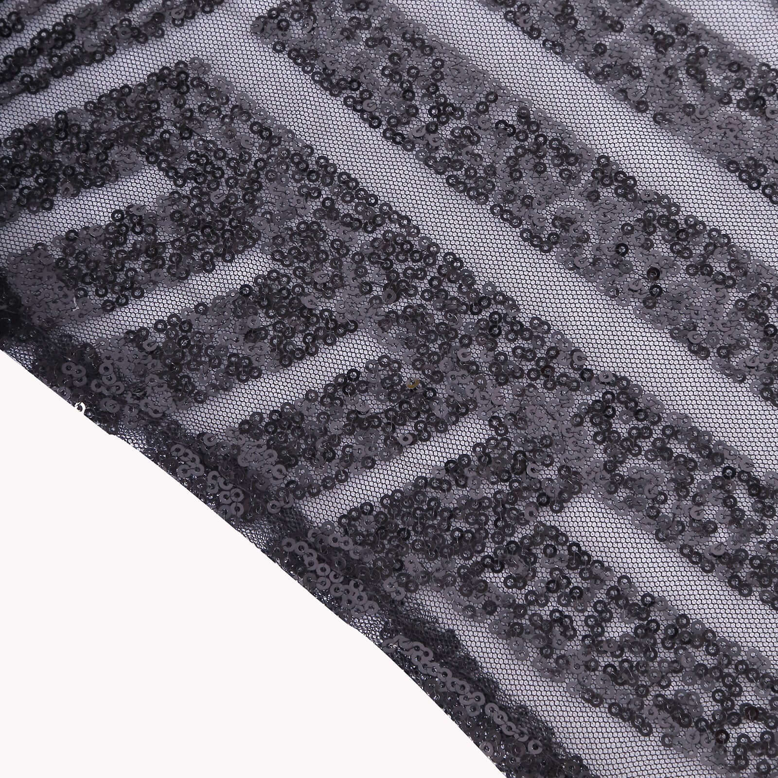 Black Seamless Diamond Glitz 120 Round Sequin Tablecloth - Perfect for Special Events