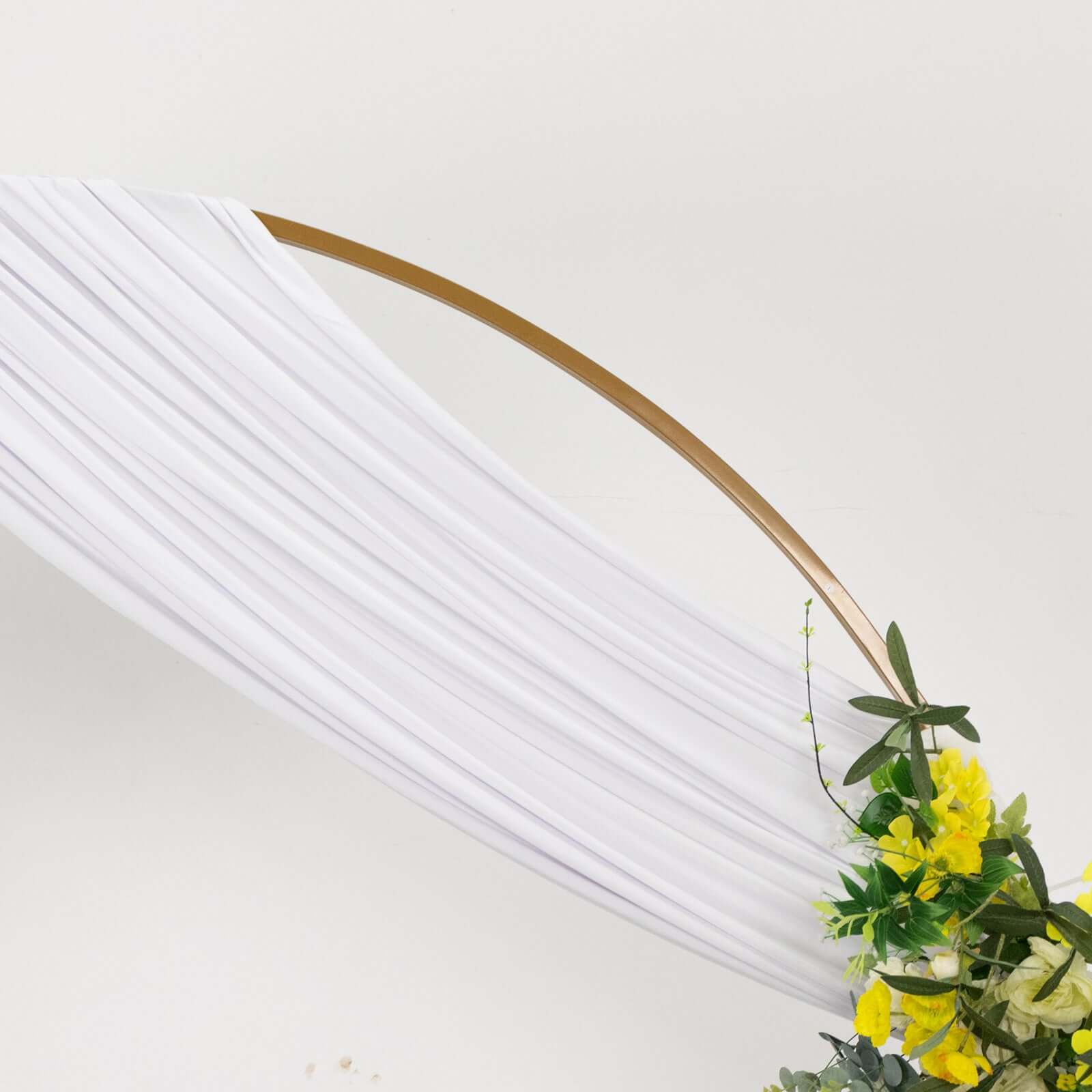 Hot Deal! 5ftx18ft White Spandex 4-Way Stretch Wrinkle-Free Event Curtain Drapes with Rod Pockets