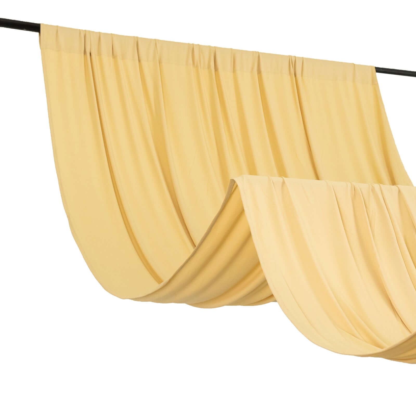 Hot! Champagne 4-Way Stretch Wrinkle-Free Spandex Event Curtain - 5ftx14ft