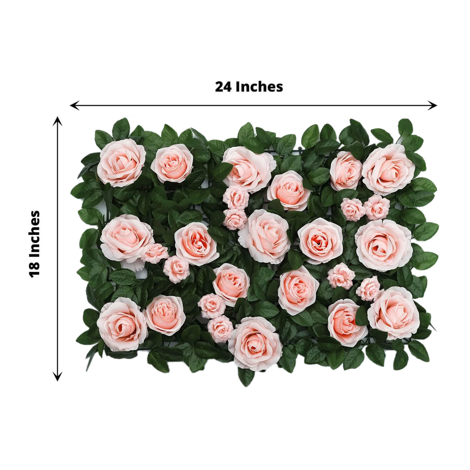 4-Piece Set of 12 Sq ft. Blush Silk Rose Flower Wall Panels for Easy Installation