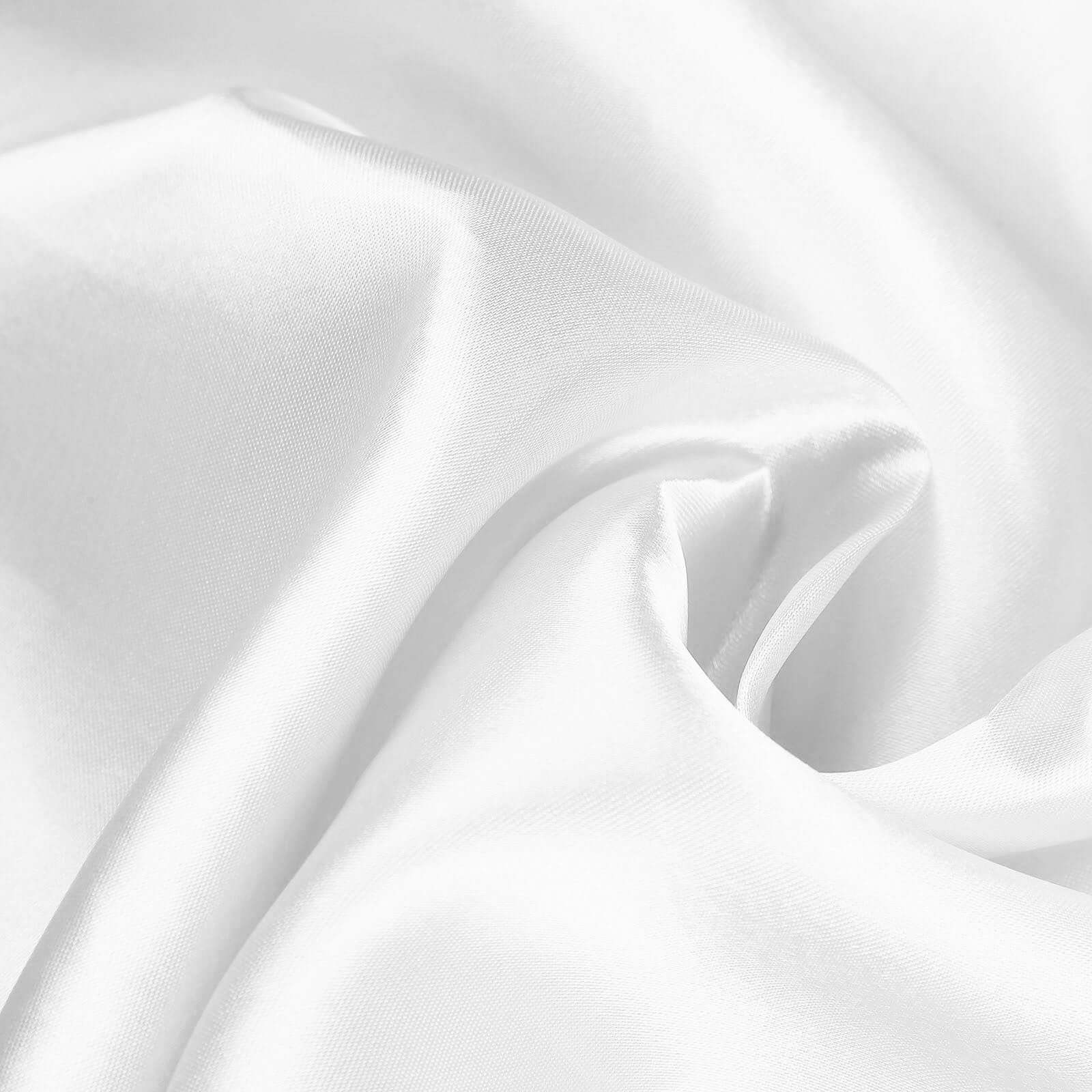 White Satin 60x102 Rectangular Tablecloth - Lustrous Finish for Weddings and Parties