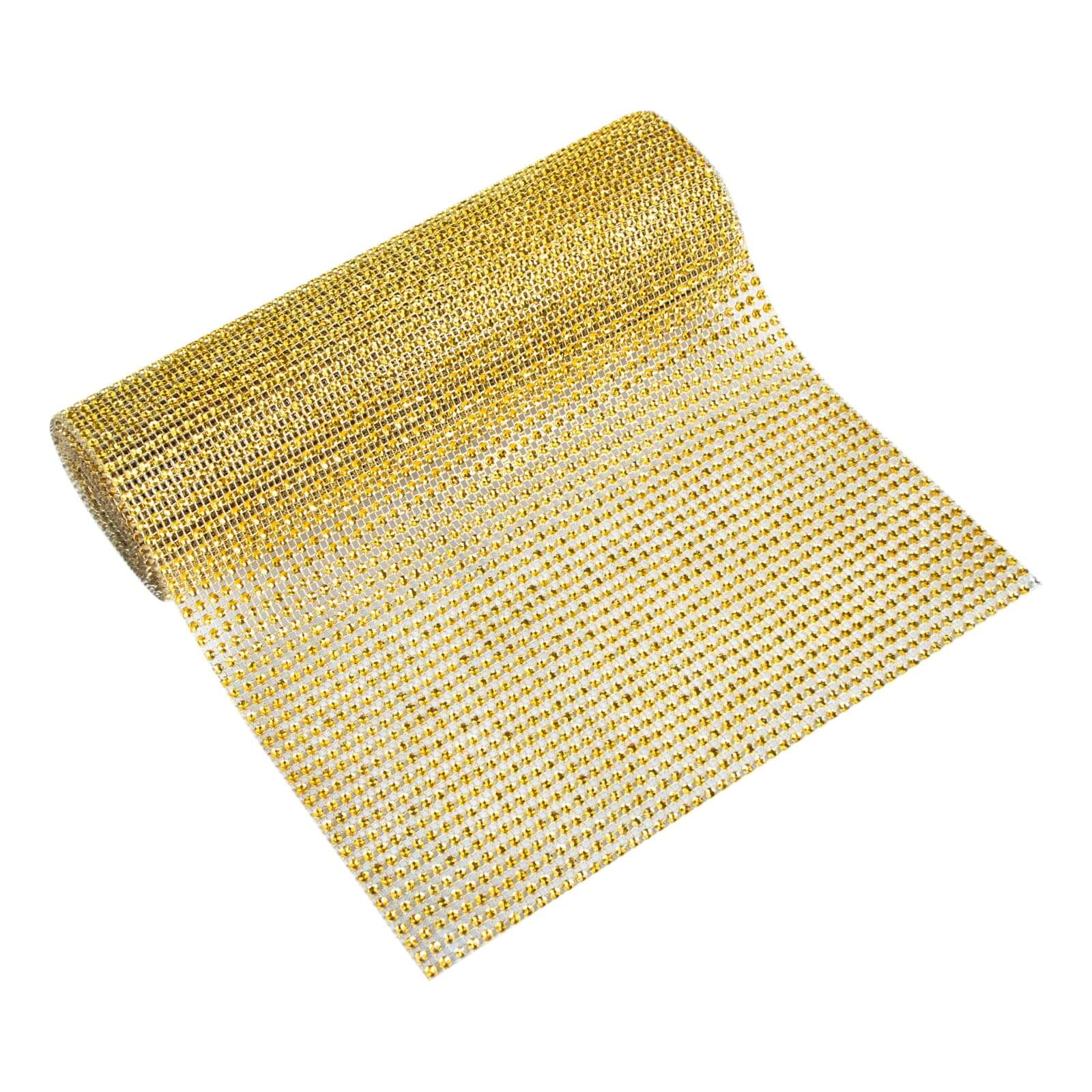 Hot Sale! 10x108 Gold Plastic Table Runner with Luxurious Diamond Mesh Shine