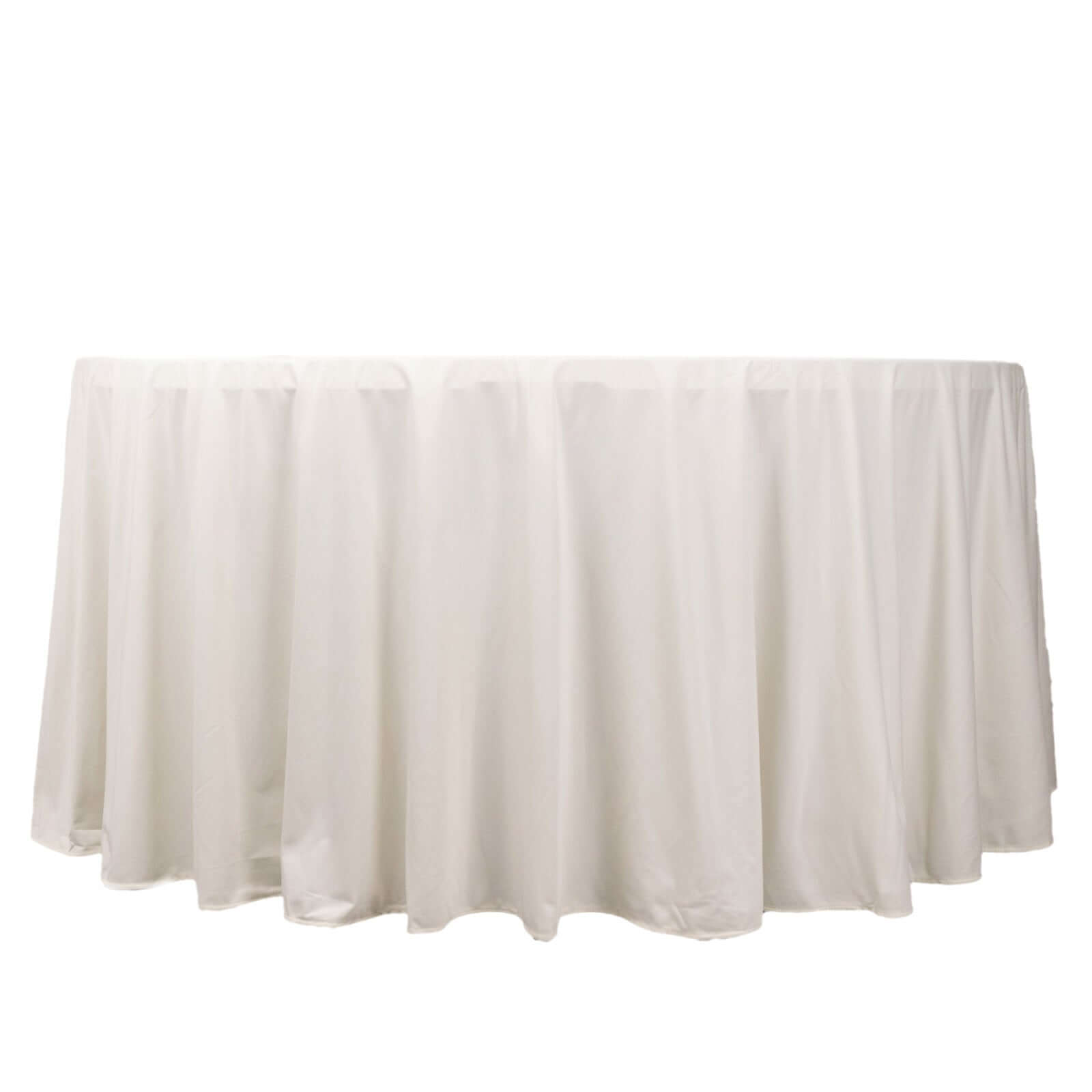 Ivory 120-Inch Premium Scuba Round Tablecloth - Stain & Wrinkle Resistant
