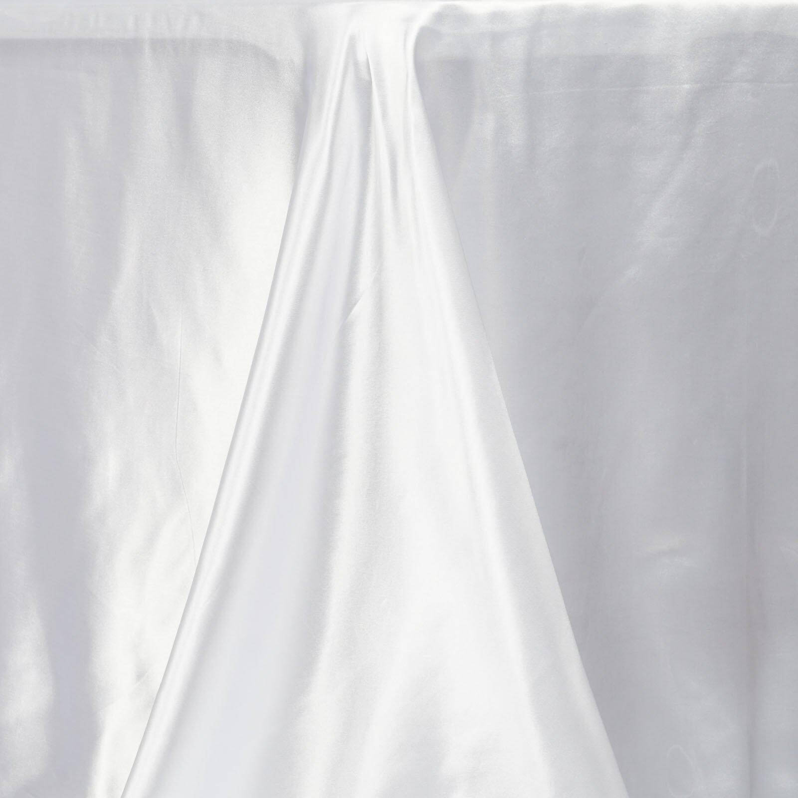 Premium White Satin Rectangular 90x156 Tablecloth - Ideal for Weddings & Events