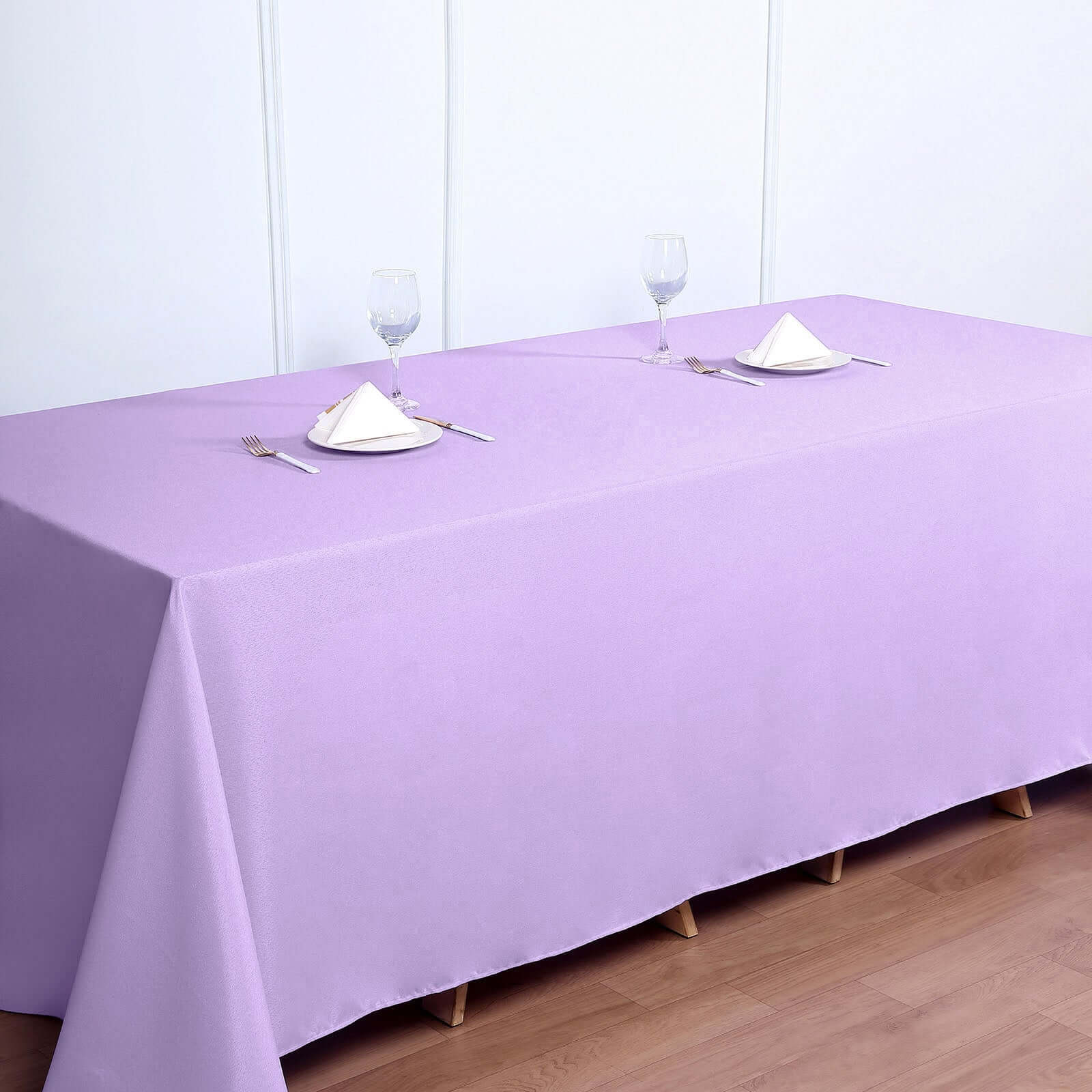 Amazing Seamless Wrinkle-Resistant Polyester Rectangle Tablecloth in Lavender Lilac, 90x132