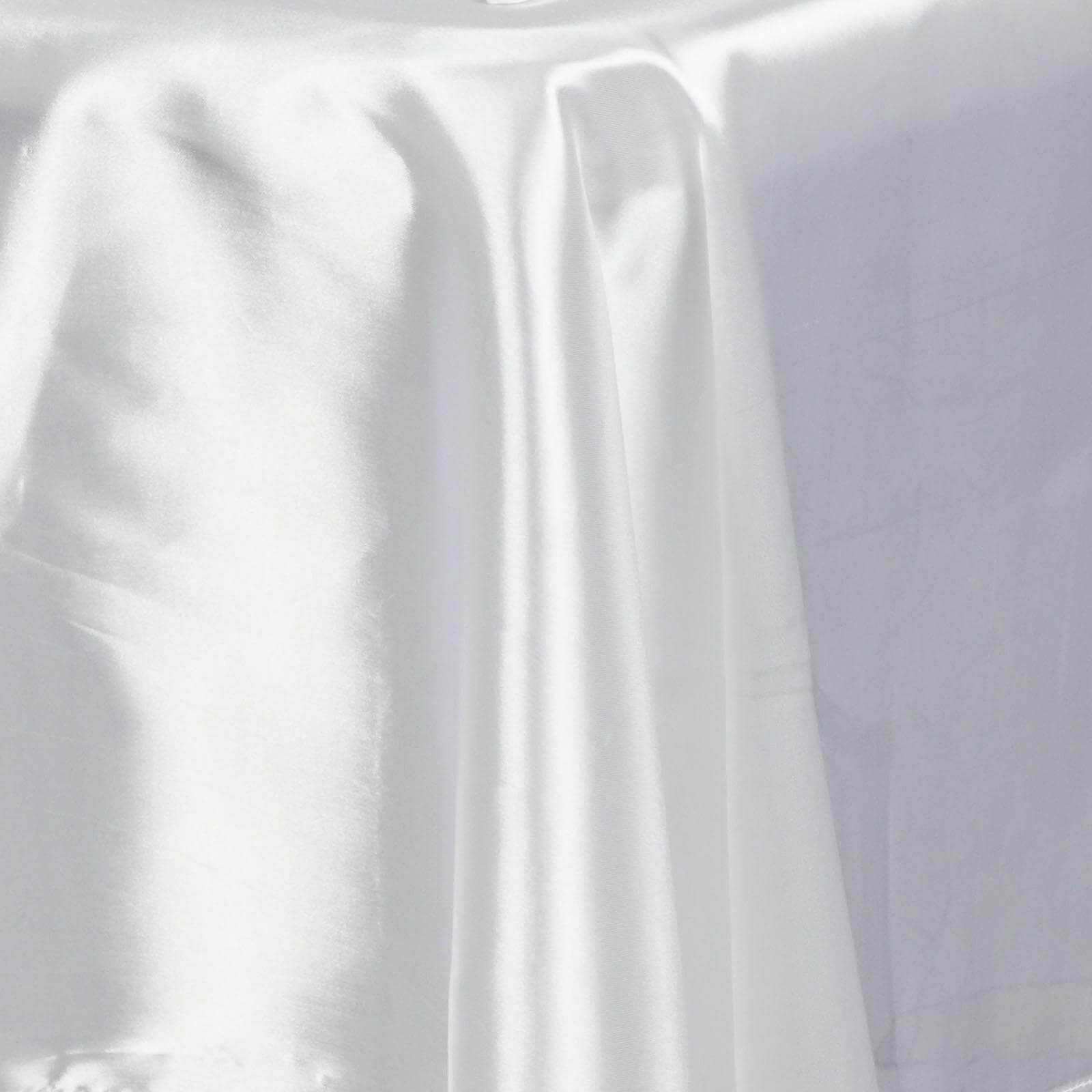White Satin 60x126 Rectangular Tablecloth - Ideal for Weddings and Parties