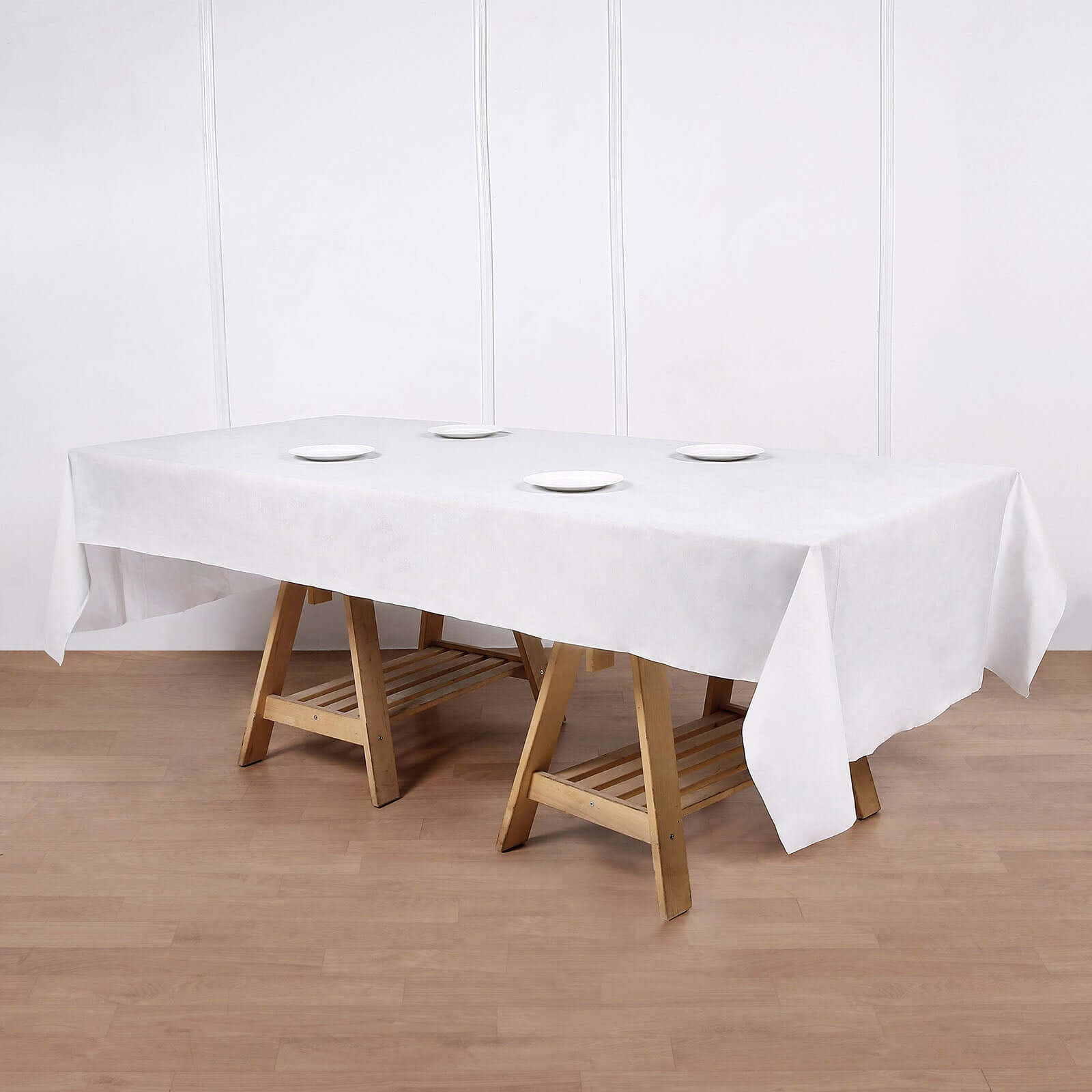 Disposable White Airlaid Rectangle Tablecloth 50x108 - Linen - Like for Easy Cleanup