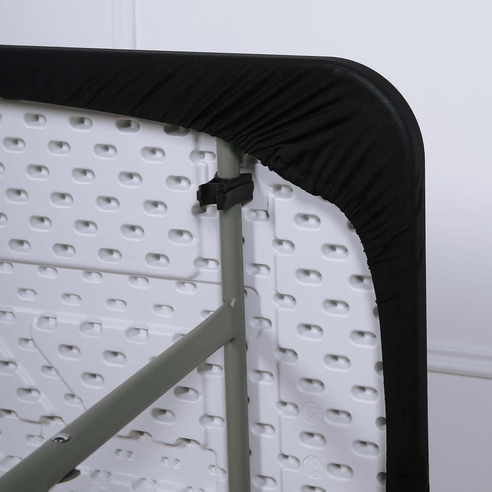 Black Spandex Table Topper - Stretchy, Wrinkle-Free & Fitted (96x30)