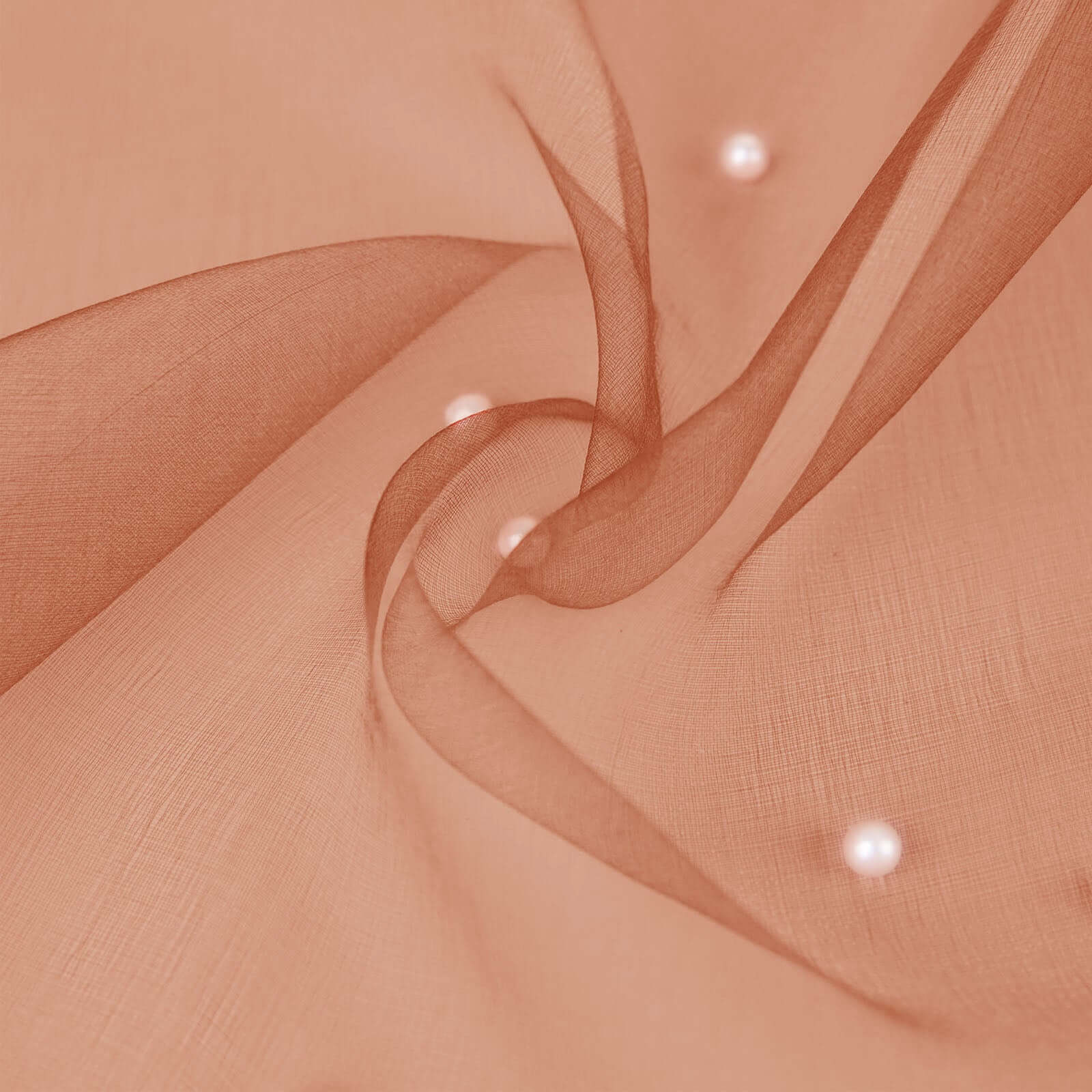 12-Foot Wide, 10-Yard Long Terracotta (Rust) Sheer Chiffon Fabric for DIY Drapery
