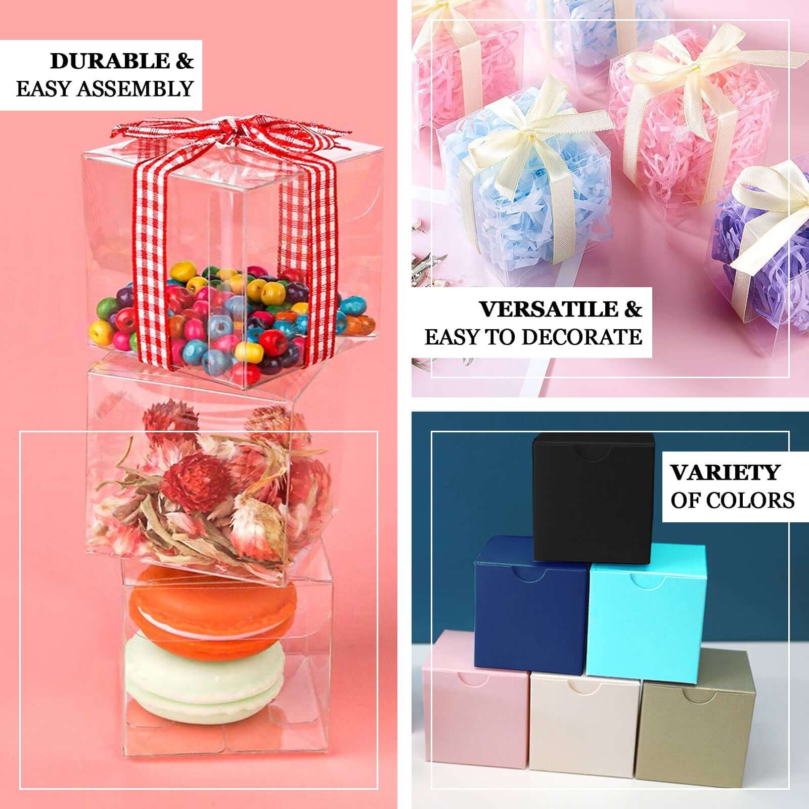 100-Pack of DIY Ivory Party and Shower Favor Candy Gift Boxes - Perfect for Any Occasion!