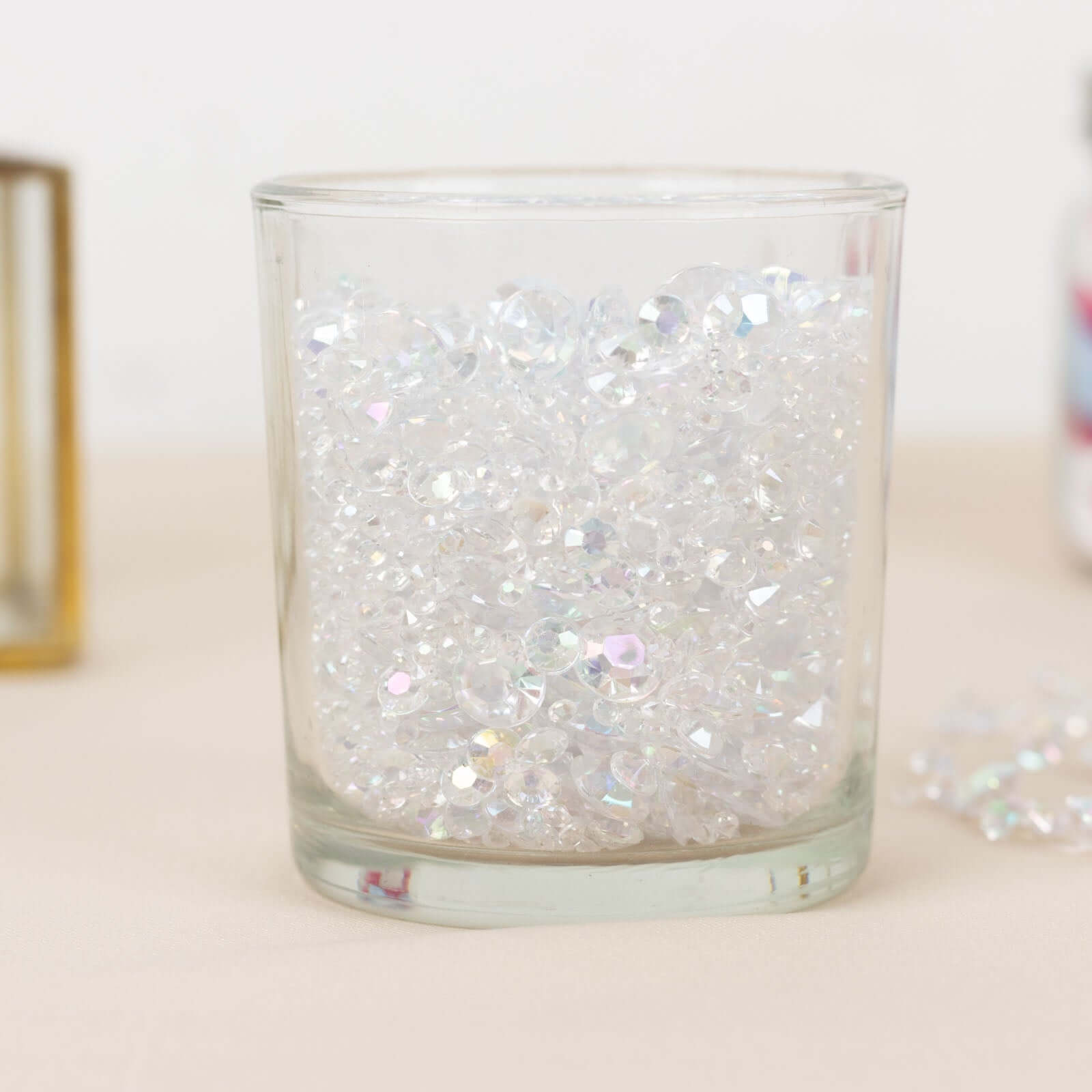 Get 4000 Pcs Iridescent Acrylic Diamond Beads - Ideal for Wedding Decor & DIY, 3mm, 6mm, 10mm Sizes