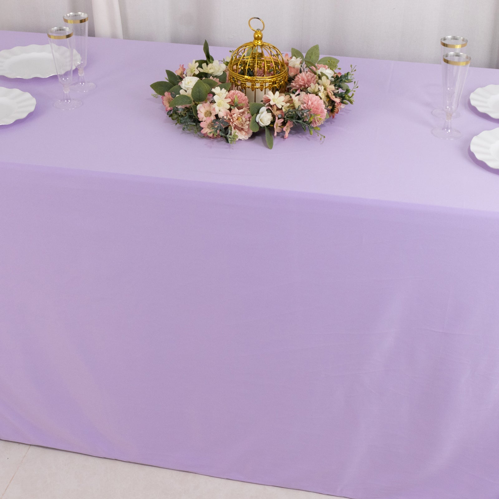 Lavender Lilac Premium Scuba Wrinkle-Free & Stain-Resistant 90x132 Rectangular Tablecloth