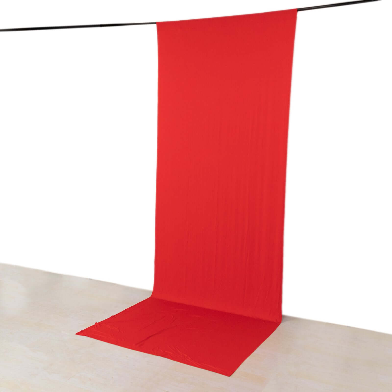 Hot Deal! Red 4-Way Stretch Wrinkle-Free Spandex Event Backdrop Curtain - 5ftx14ft