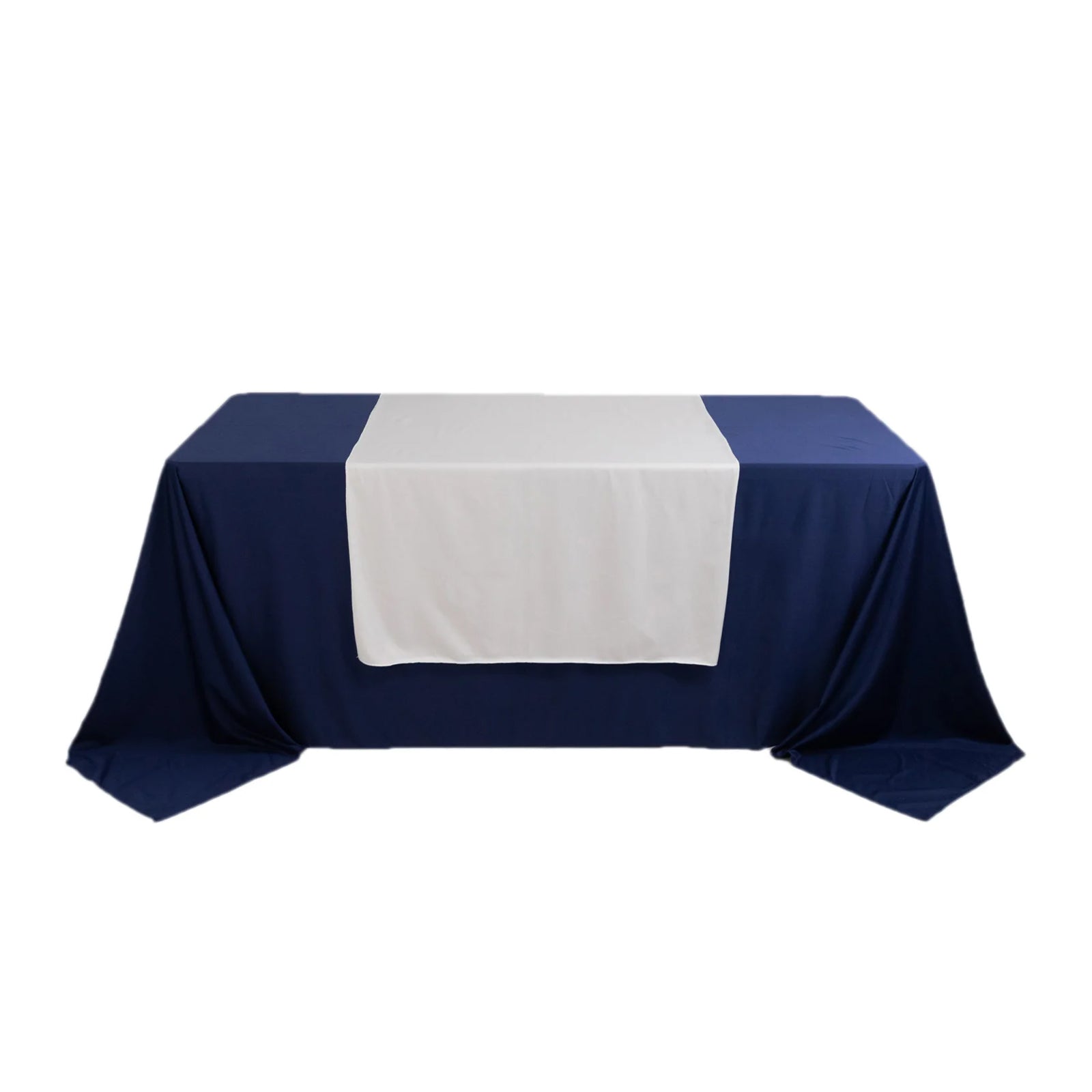White 36x72 Wide Premium Polyester Table Runner - Ideal for Custom Event Branding
