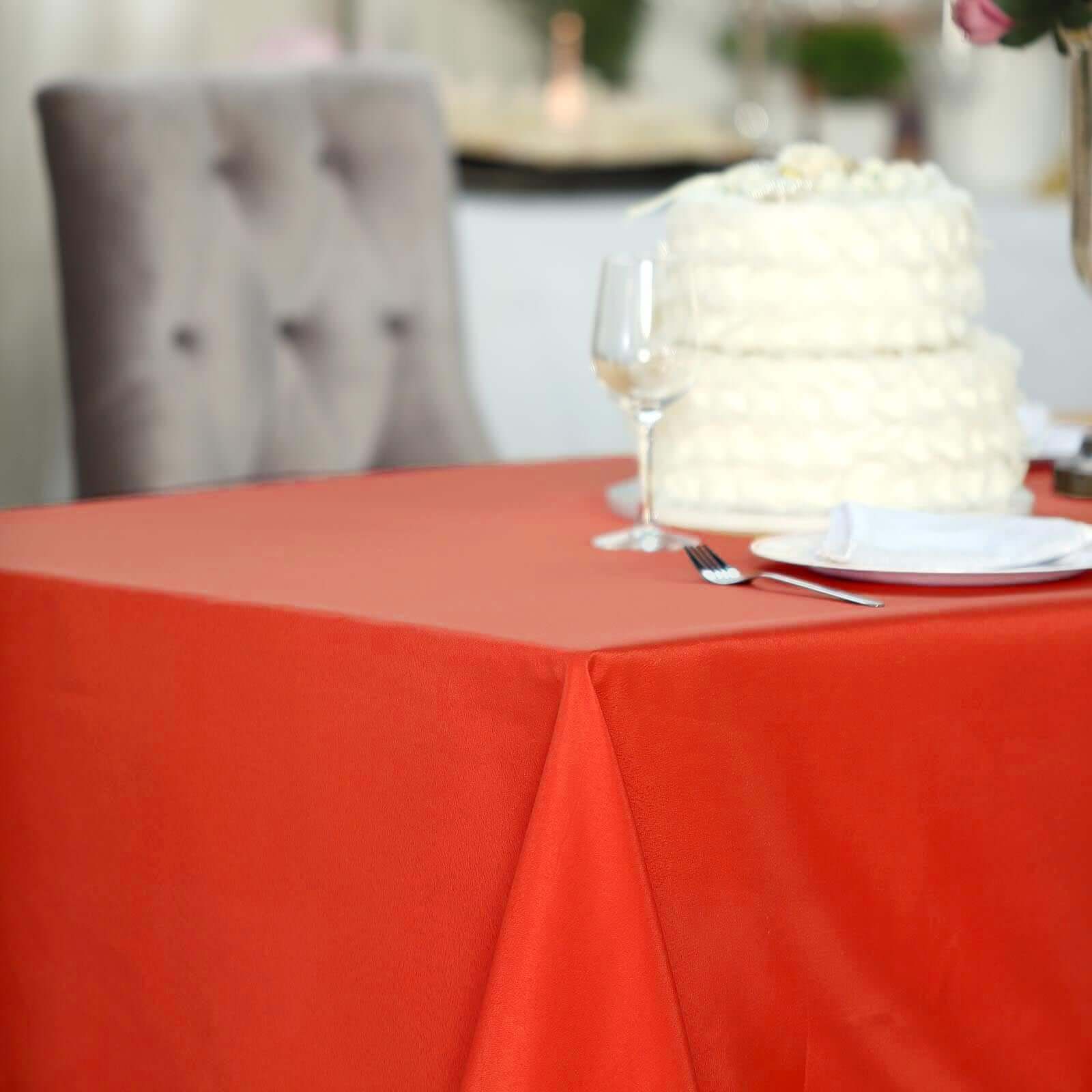 Stylish and Durable Red Polyester Rectangle Tablecloth - 60x102 for All Occasions