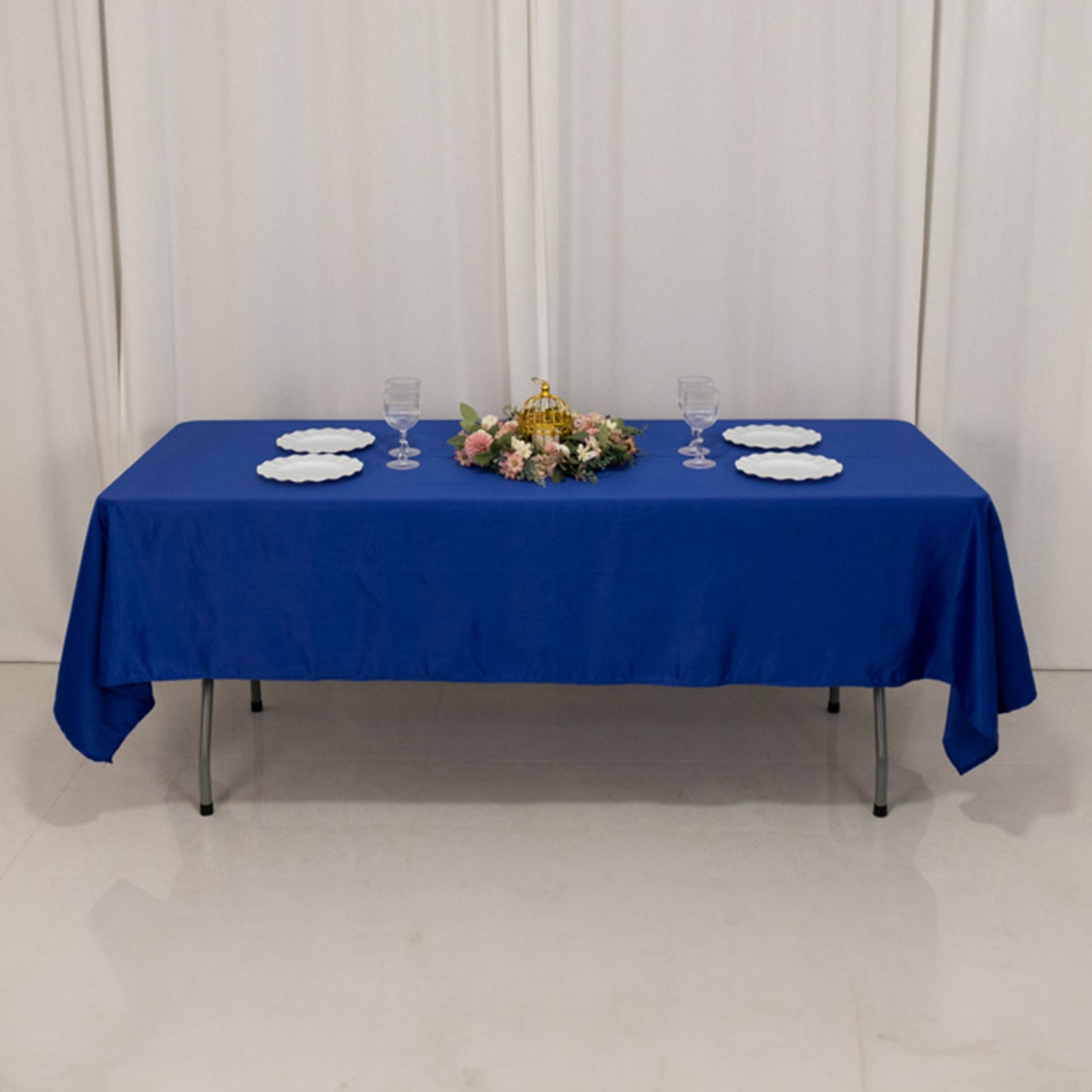 Royal Blue Lamour Satin Rectangle Tablecloth (60x102) - Durable, Silky Soft & High-Quality