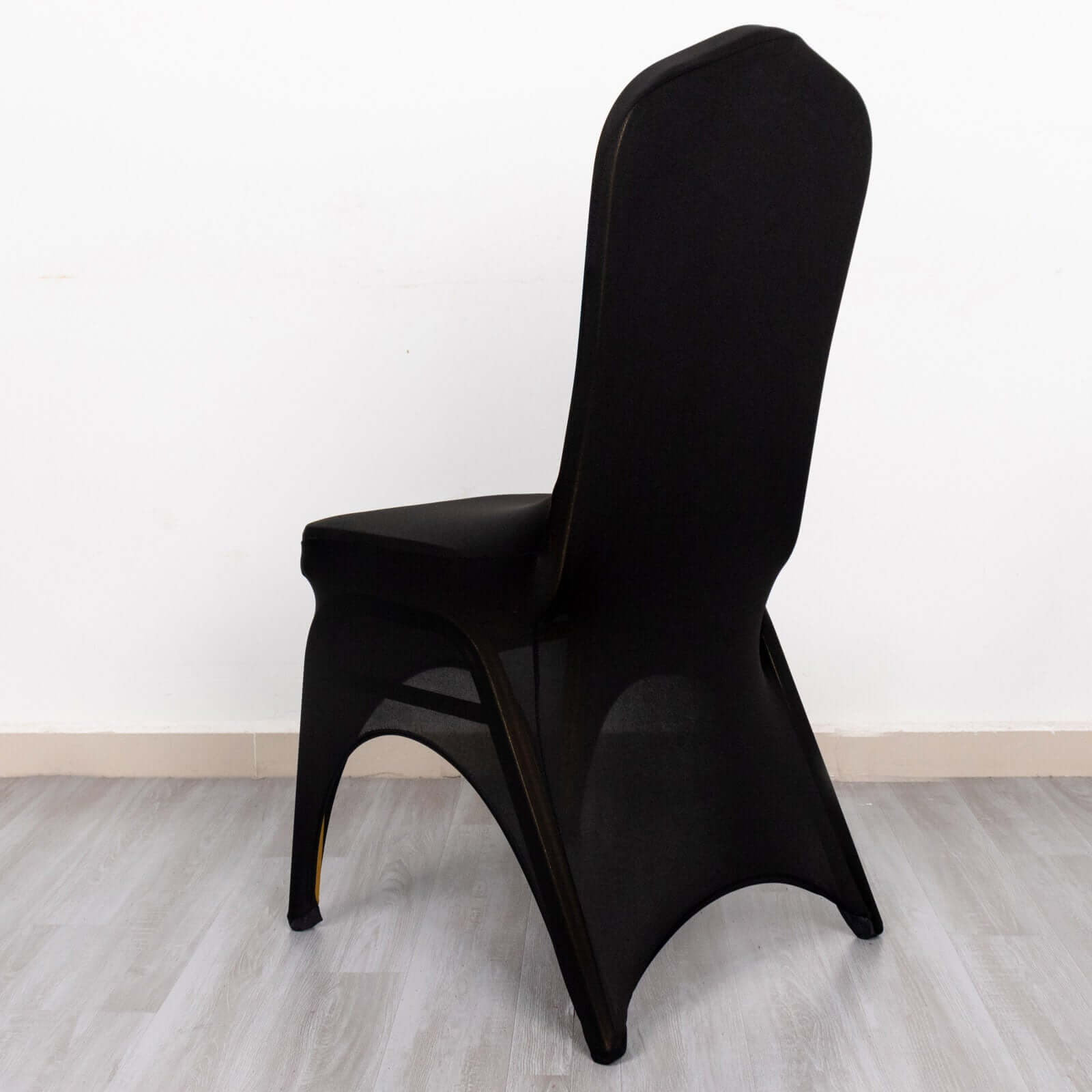 Hot! Black Premium Stretch Spandex Banquet Chair Cover - Durable 160GSM Fabric with 3 - Way Arch & Foot Pockets