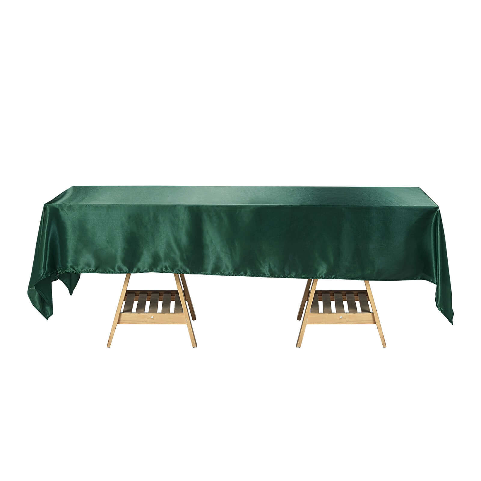Luxurious Satin 60x102 Rectangular Tablecloth in Hunter Emerald Green
