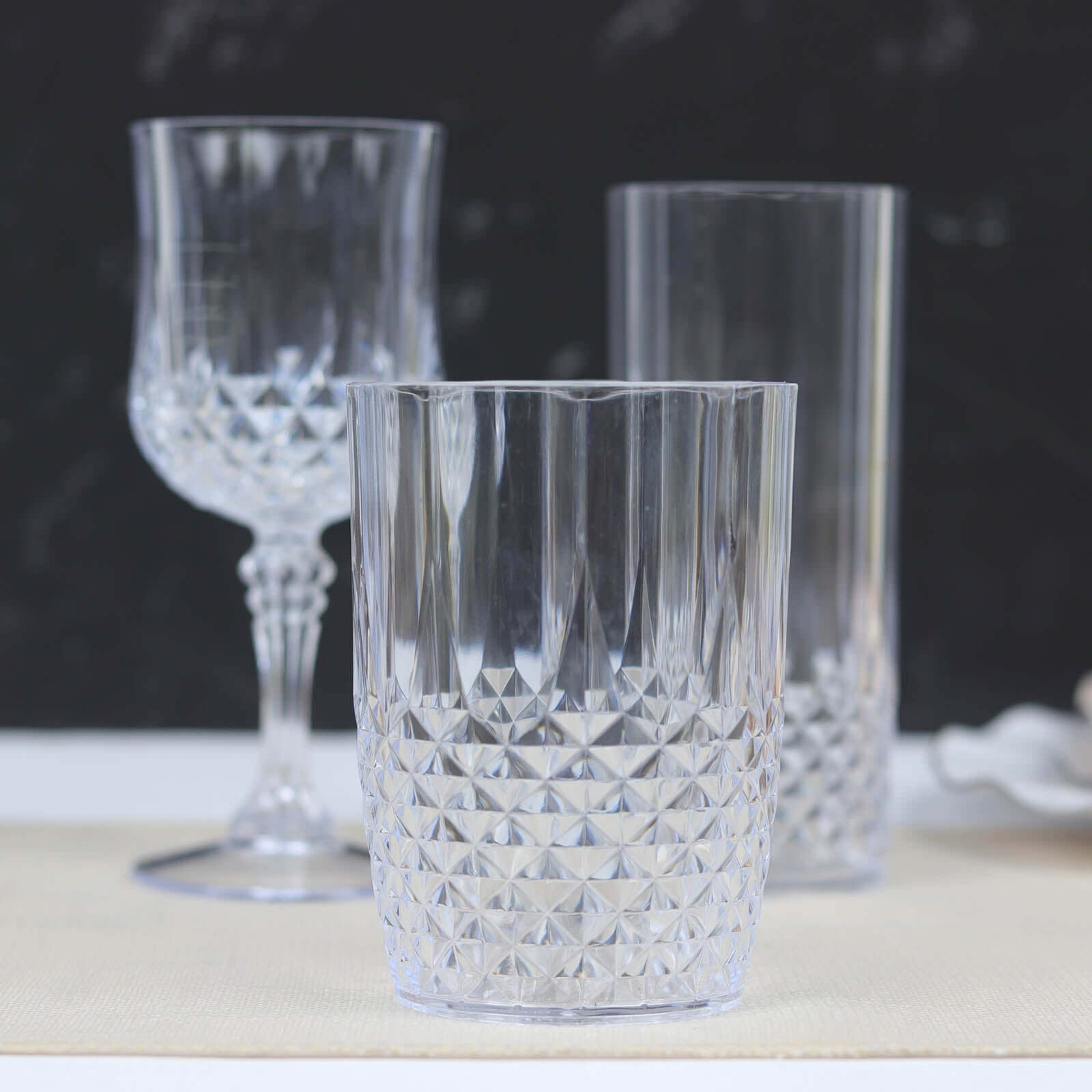 6-Pack 16oz Reusable Clear Plastic Tumblers with Crystal Cut Style - Ideal for All Occasions