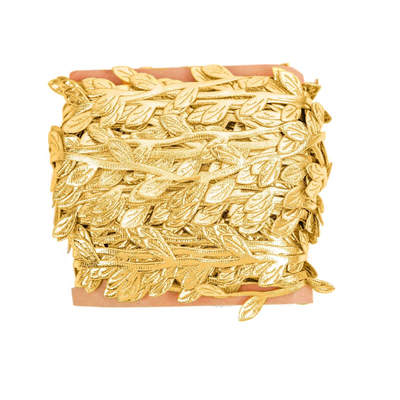 67ft Gold Olive Leaf Artificial Ribbon Trim for DIY Party, Wedding, and Home Decor