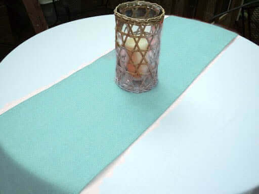 Turquoise 14x108 Burlap Jute Table Runner - Rustic Boho Style Tabletop Linen Decor