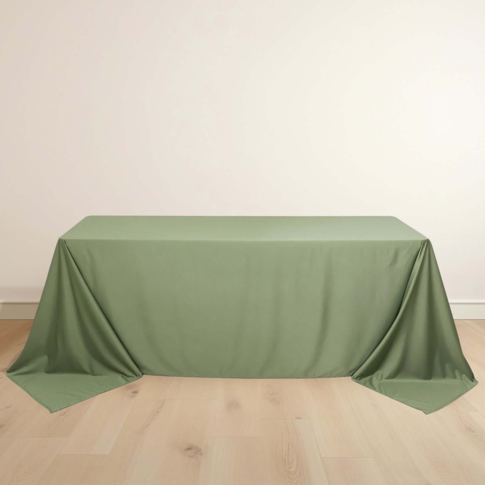 Premium Wrinkle-Free & Stain-Resistant Dusty Sage Green Scuba Tablecloth (90x132)